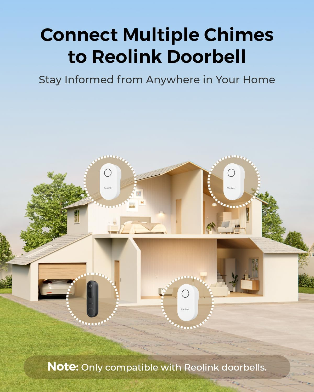 Reolink Digital Chime Only Compatible with Reolink Video Doorbell, Easy Plug & Play, Remote Control via Reolink App, Multiple Ringtone Choices, Reolink Chime image number 3