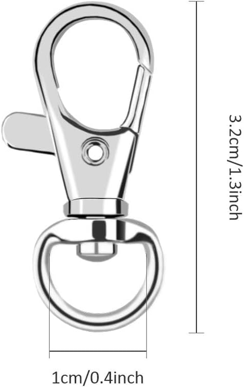 60Pcs Key Chain Clip Hooks Swivel Clasps Lanyard Snap Hook Lobster Claw Clasp for Keychain DIY Jewelry Crafts image number 2