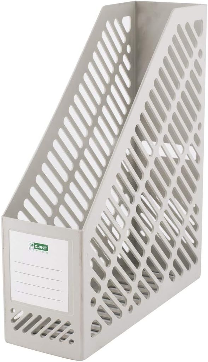 D.RECT Magazine Rack in Classic Design for Organised Storage of Documents, Booklets and Folders up to A4 - C4 Width 90 Mm Grey