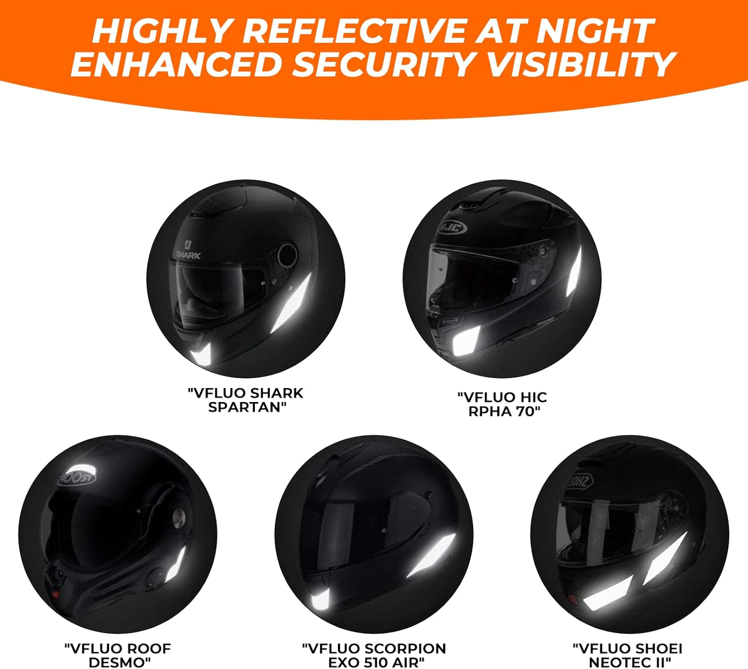 MAEZOE 10Pcs Black Reflective Stickers for Motorcycle Helmet &ndash; Night Visibility, Weatherproof Adhesive, Discreet Design &ndash; for Bike, Scooter, Kids Helmet Riders image number 5