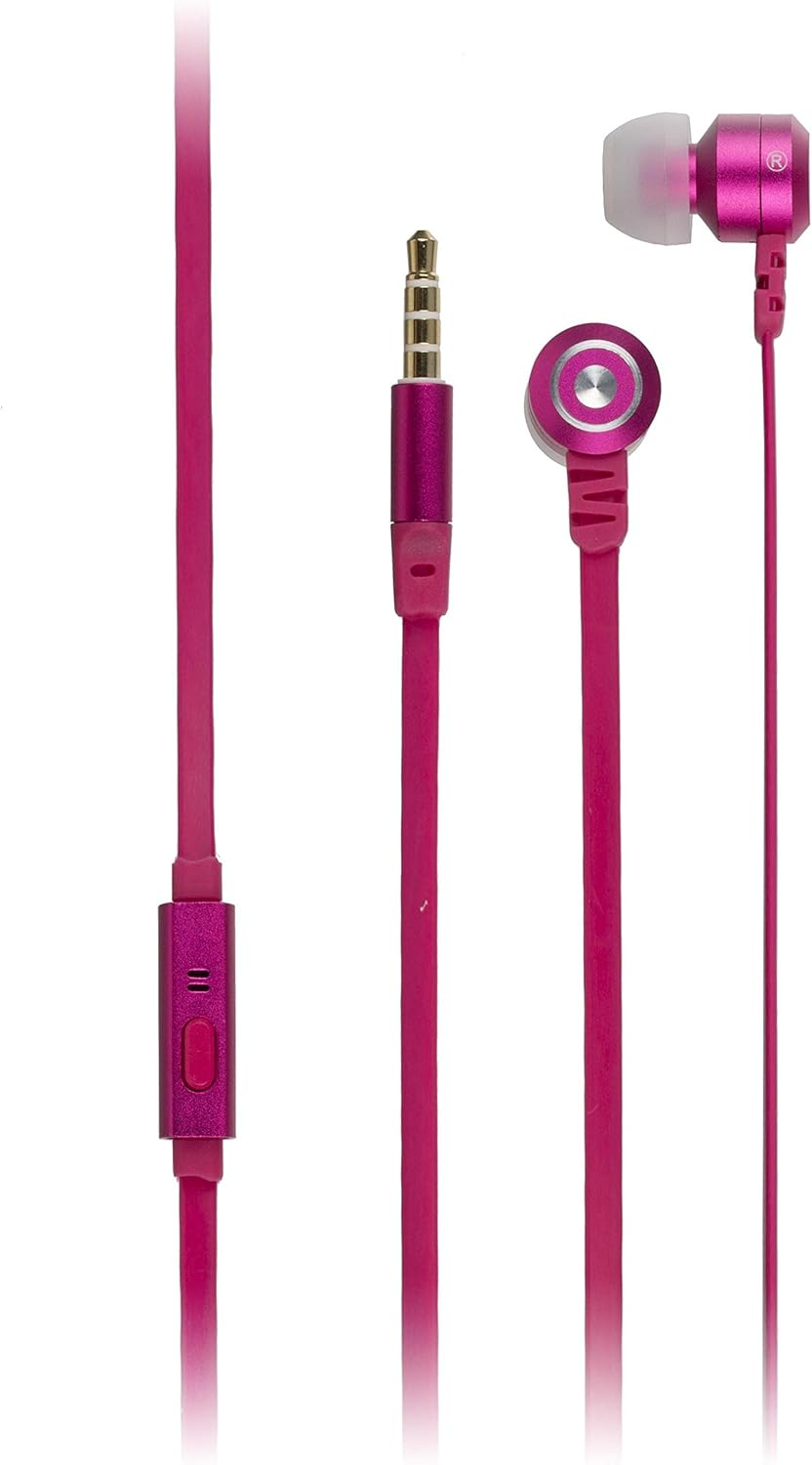 Kitsound Kit Sound Fresh Wired In-Ear Headphones with Mic Pink KSRIBFRESHVCPI