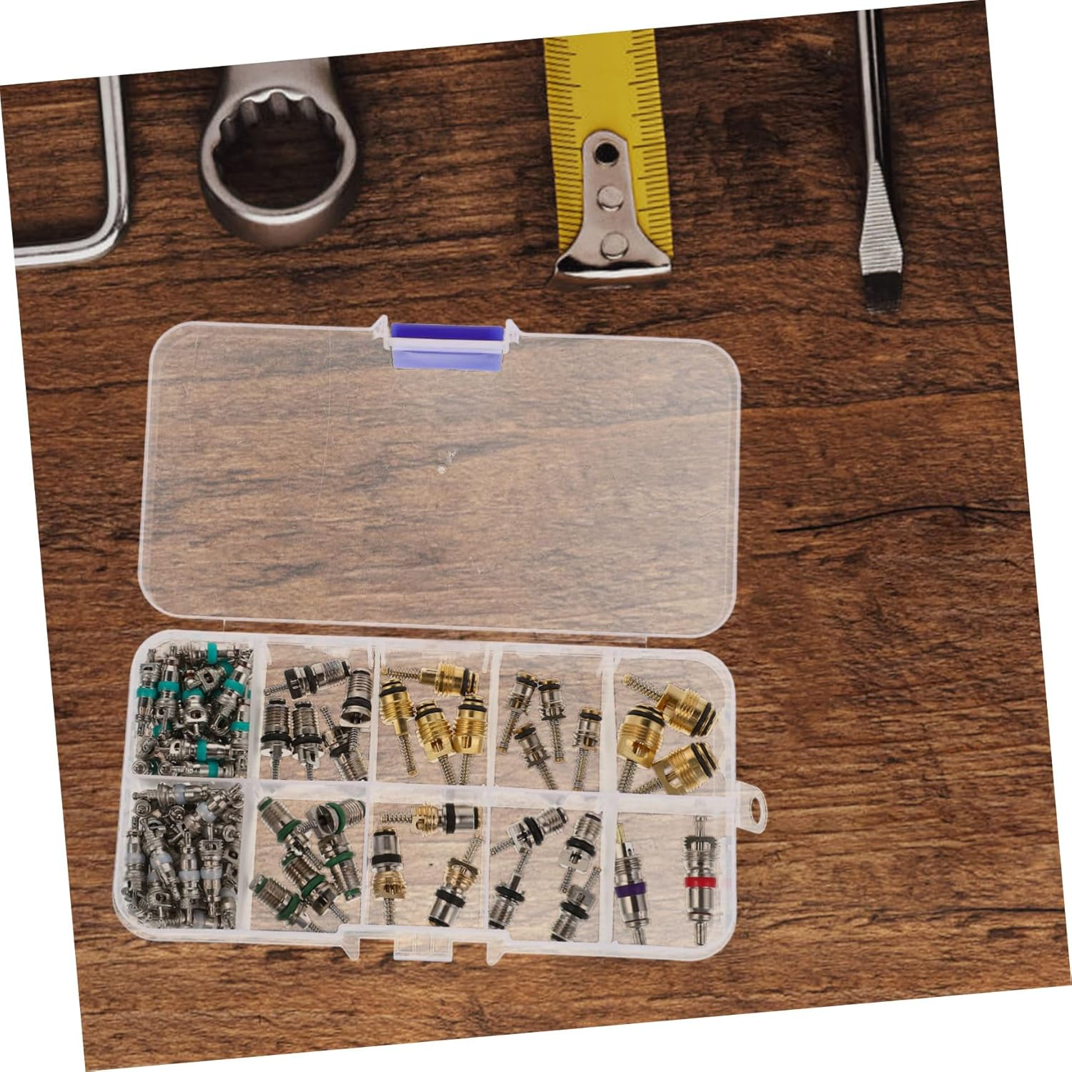 SWOOMEY Air Conditioner Valve Core Kit 102Pcs R134A Car Valve Stem Repair Tool Set with Dual-Head Remover Installer for Automotive Ac image number 5