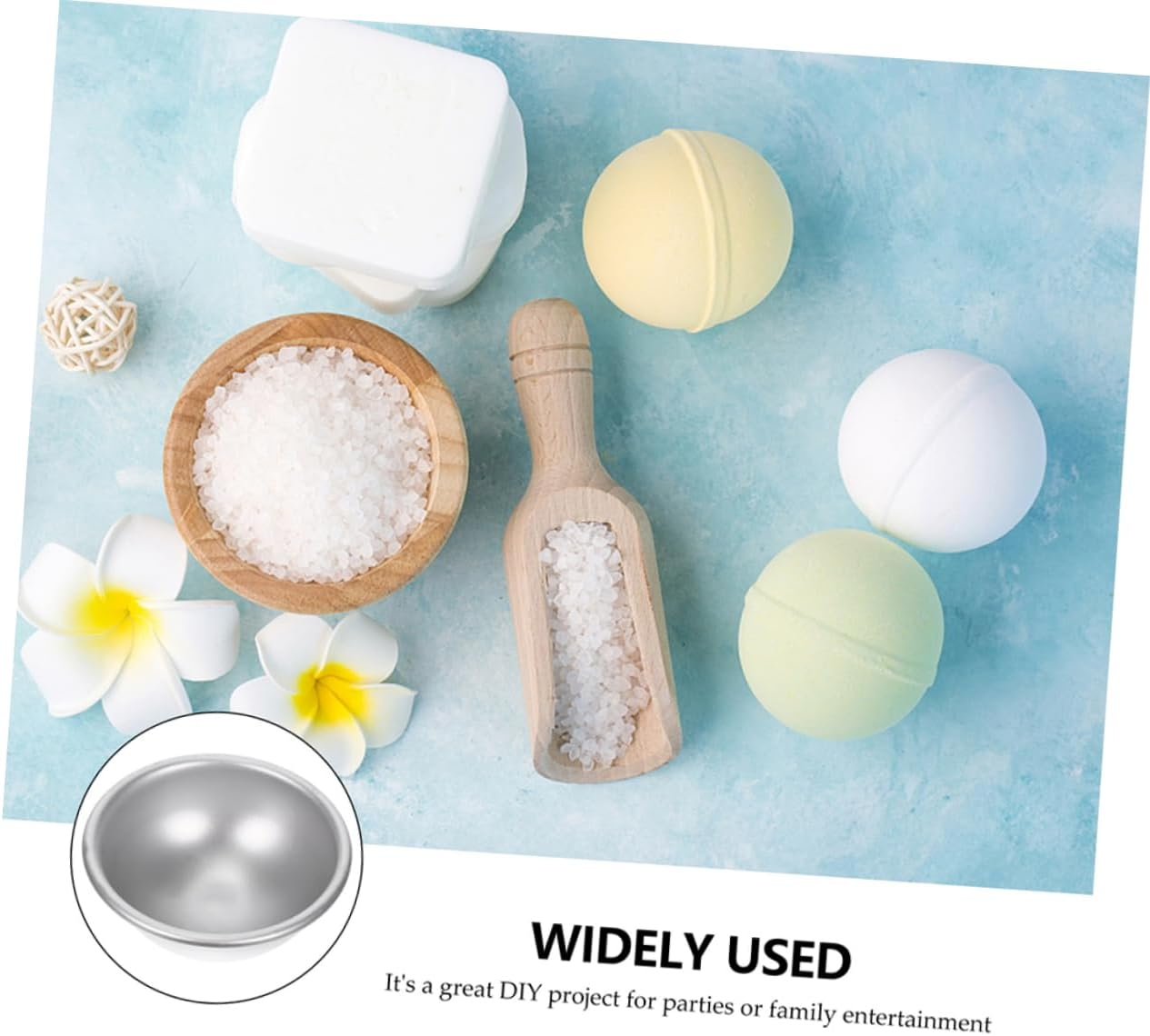 Hohopeti 10Pcs Aluminum Alloy Bath Bomb Molds Semicircular Molds for Salt and Bath Salts DIY Molding image number 4