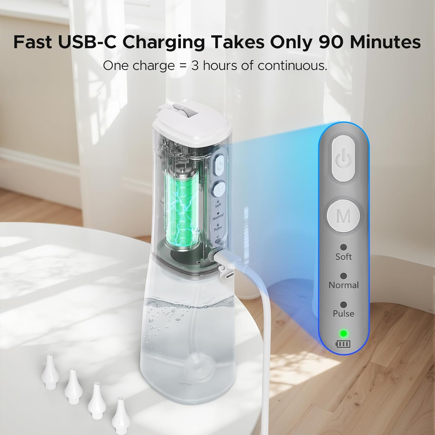 Ear Cleaner, Professional Ear Wax Removal with 6 Tips, 3 Modes, IPX7 Waterproof, USB-C Rechargeable Ear Cleaning Kit for Home Use, White image number 1