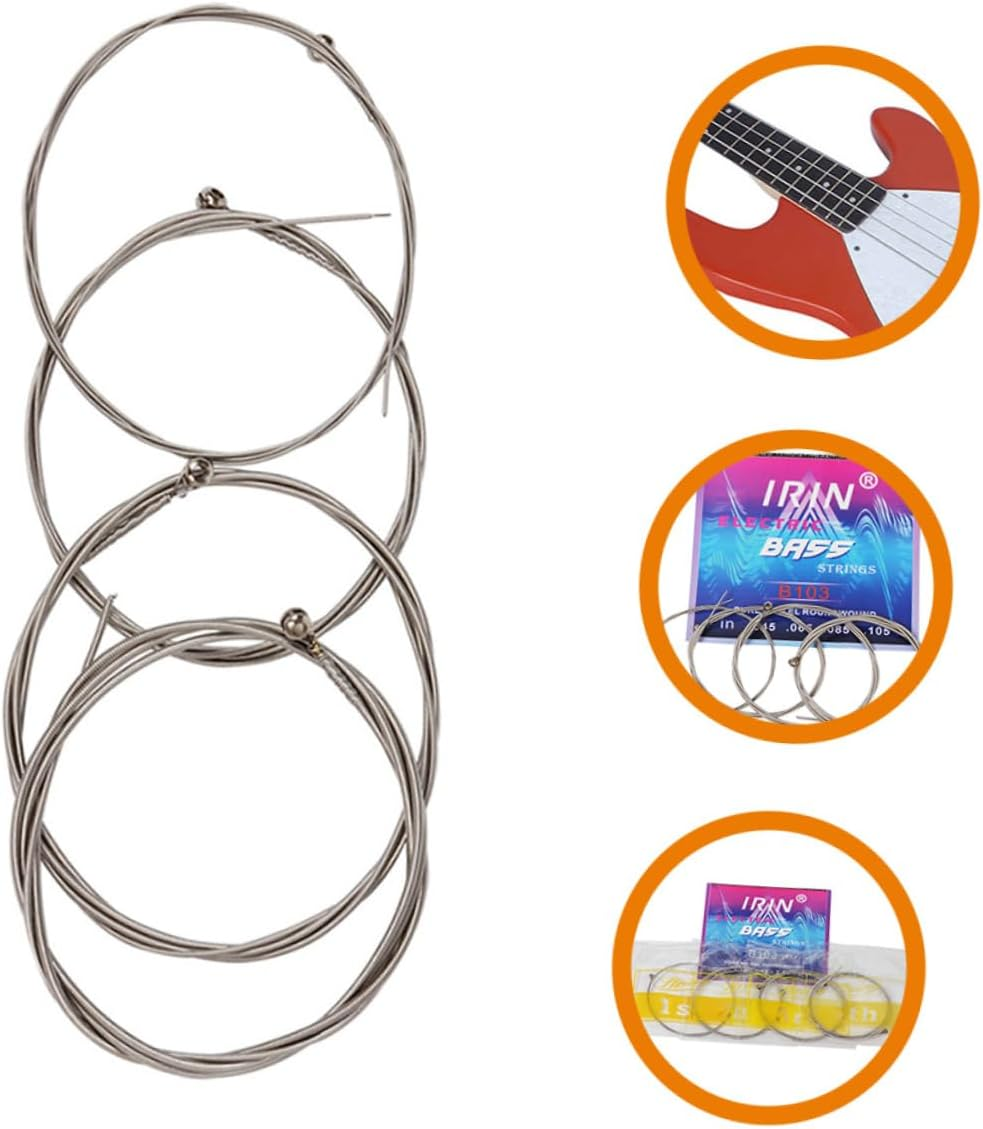 SUPVOX Electric Bass Strings 4Pcs Hex Steel Core Coated Copper Alloy Bass Guitar Strings with Universal Fit Replacement Accessories image number 1