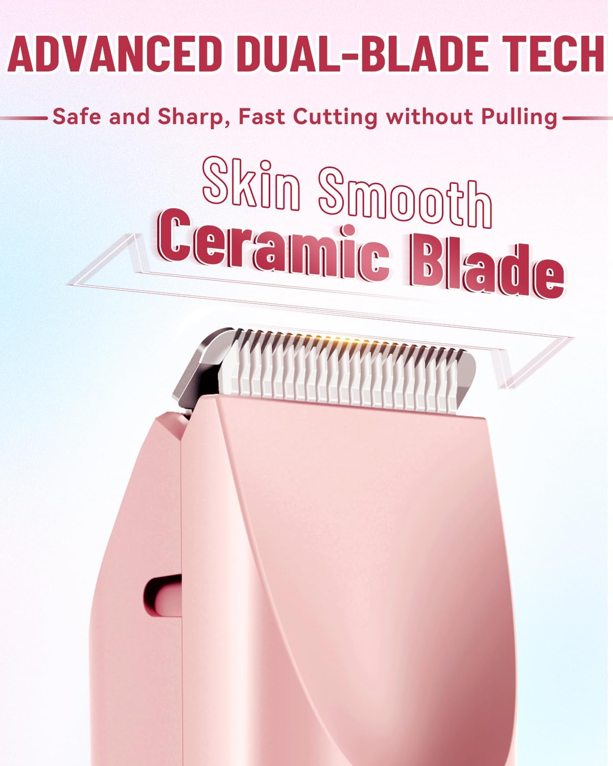 Dermave Bikini Shaver 2.0, Electric Bikini Trimmer for Women Pubic Hair, 2 in 1 Dual Head Body Hair Electric Razor, Waterproof, Wet/Dry image number 4