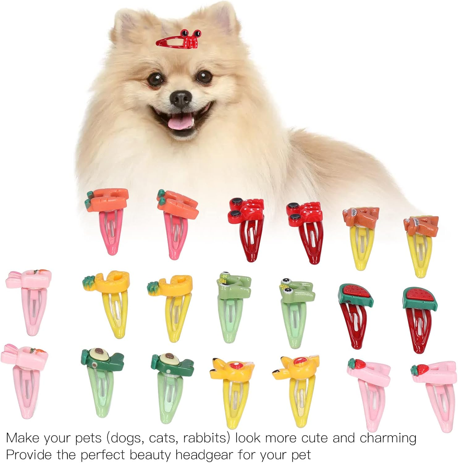 48 Pieces Dogs Hair Clips, 1 Inch Mini Bone Shaped Snap Pet Hair Barrettes Multicolor Hair Accessories, Pet Grooming Bows Hair Accessories for Dog Cat Puppy Pet image number 1