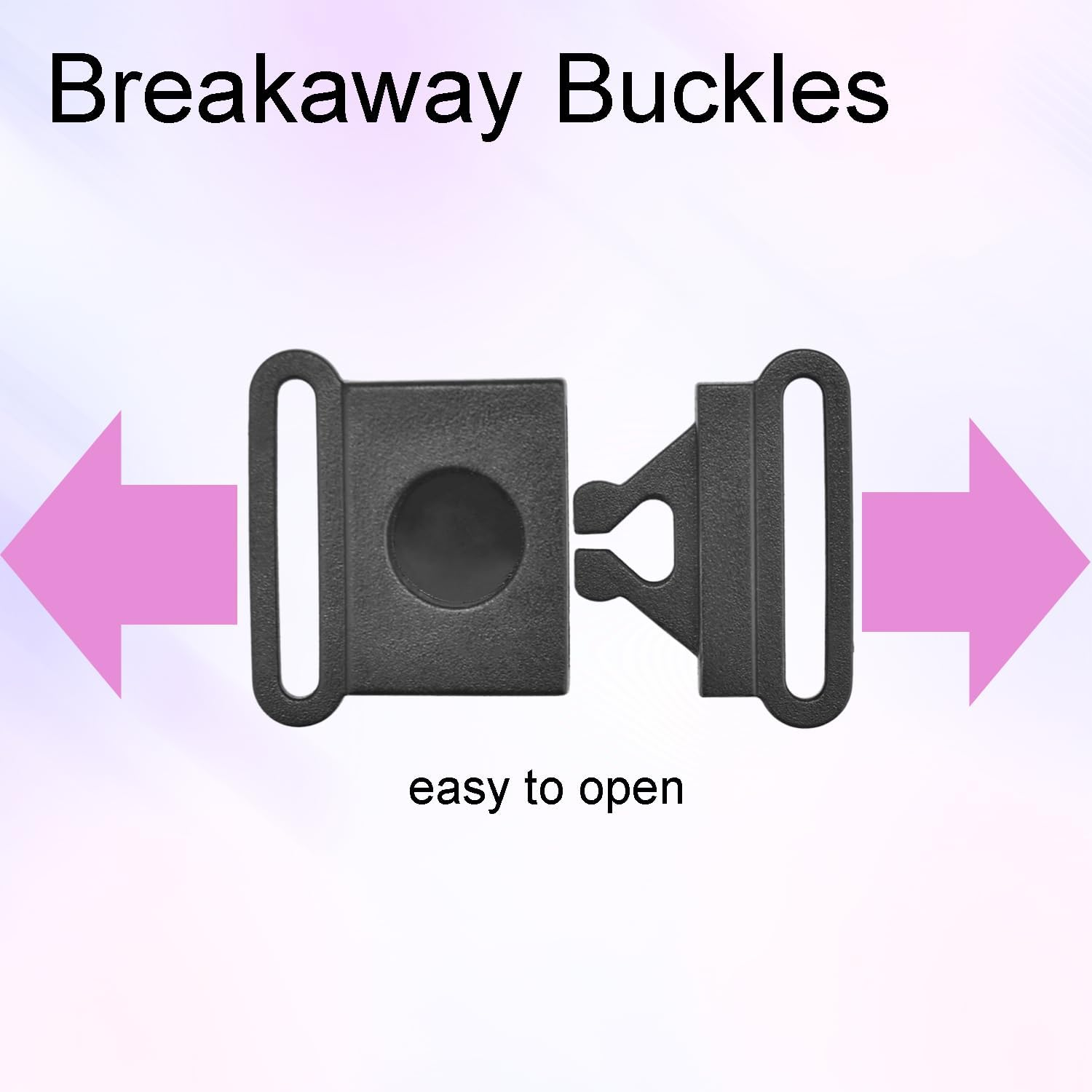 100Pcs Pack 3/8' 5/8' 3/4' 1' Webbing Black Plastic Safty Breakaway Bra Buckle Cat Dog Collar Harness Strap Parts Accessories image number 4