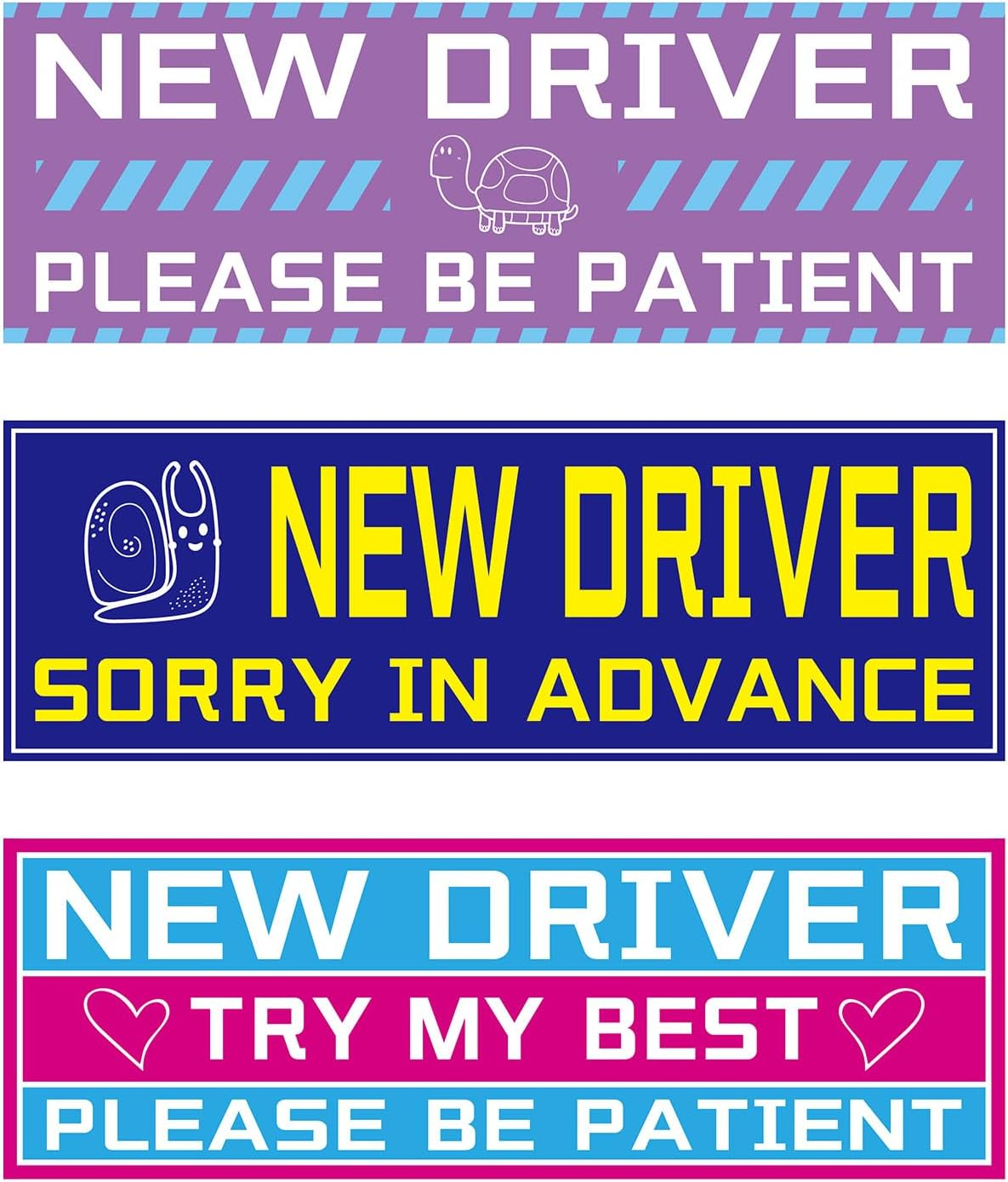 3Pcs New Driver Magnet for Car, Reflective Please Be Patient New Driver Signs Funny Student Driver Magnetic Bumper Sticker Removable Novice Driver Vehicle Safety Warning Sign image number 5