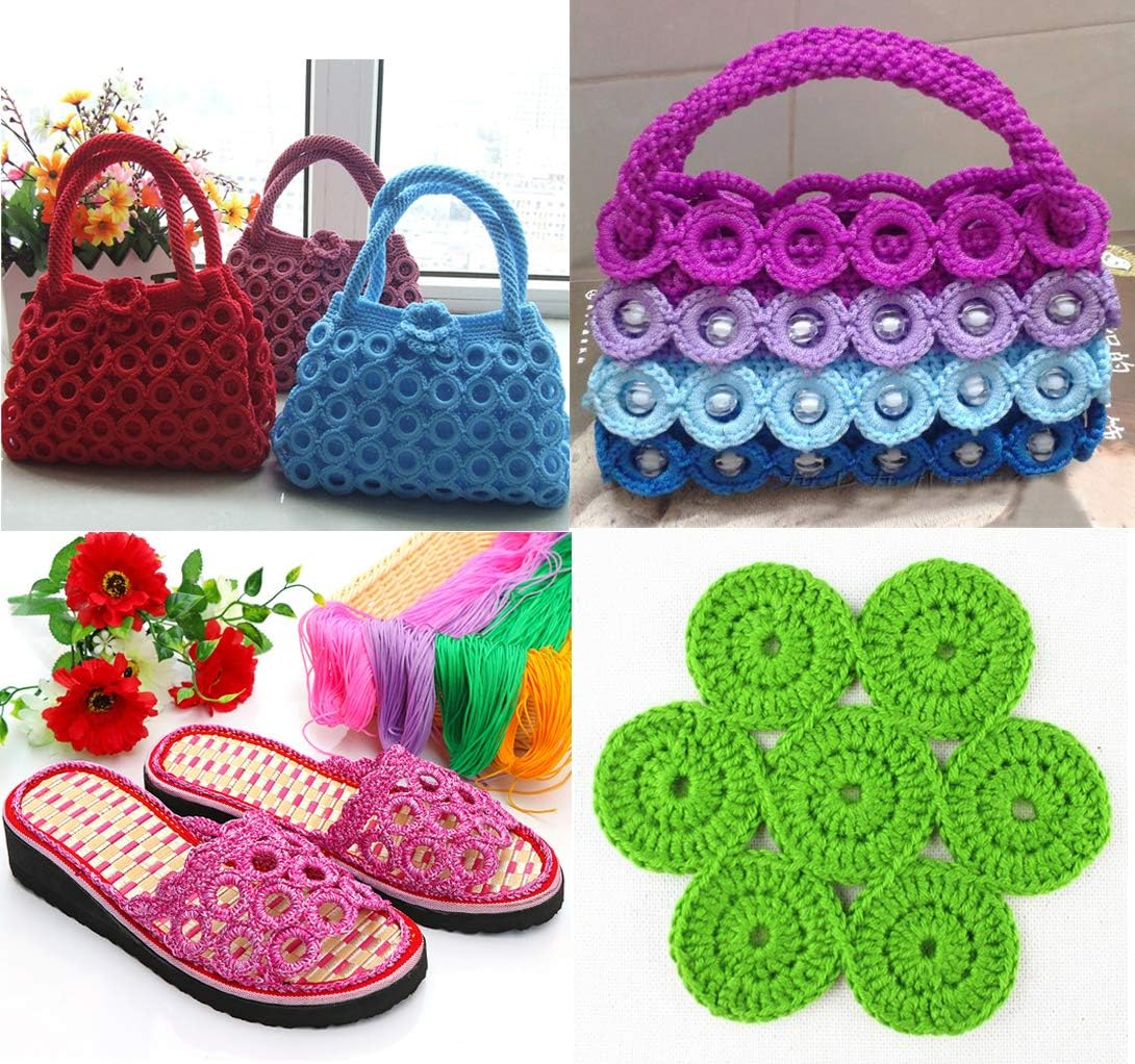 123Pcs O Rings DIY Crochet Circle Hook Sewing Accessories Tool for Crafts, Manual Handbag, Dorset Buttons, Napkin Box, Car Seat Cushion - 8 Sizes White Plastic Curtain Ring image number 1