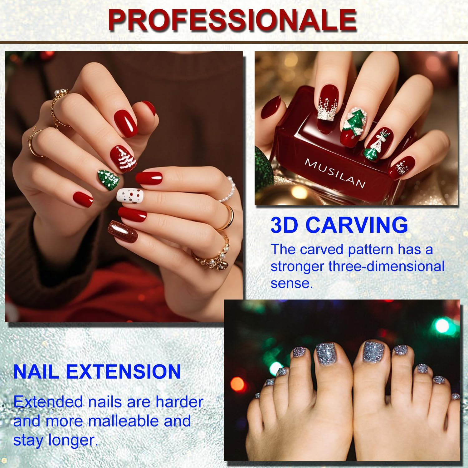 MUSILAN Acrylic Nail Kit for Beginners, Professional Liquid Monomer and 6 Colors Acrylic Powder Set with Everything Nail Brush and Forms & Files for 3D Nail Carving Application Manicure Tool DIY Salon image number 1