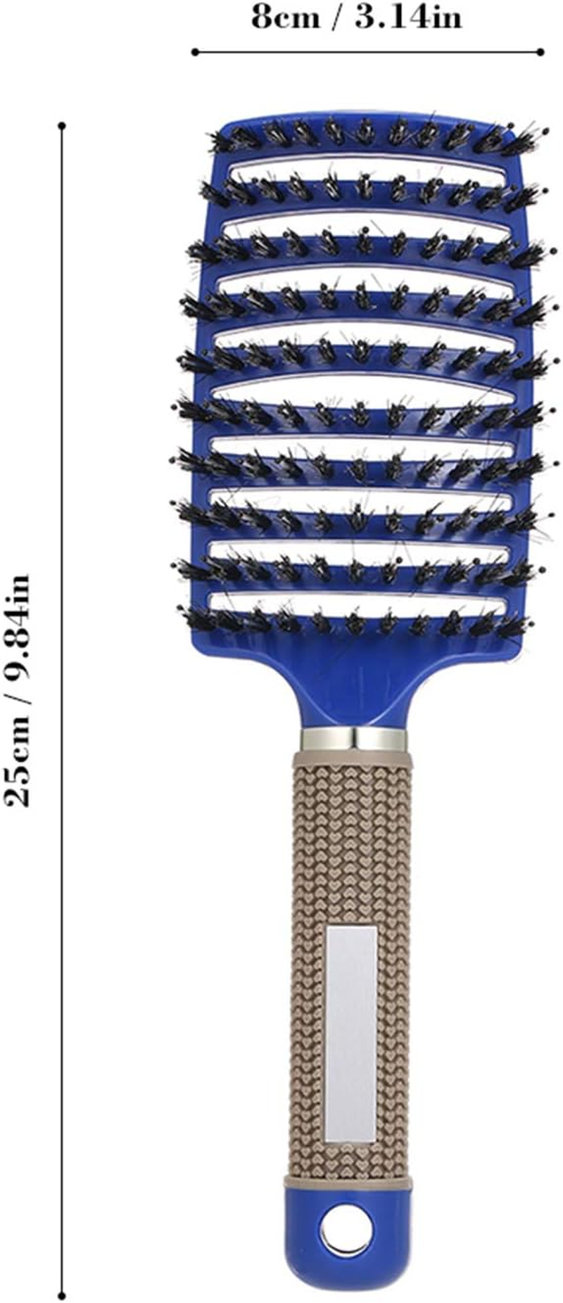 Curved Boar Bristle Hair Brush Massage Comb Detangling Hairbrush for Women image number 3