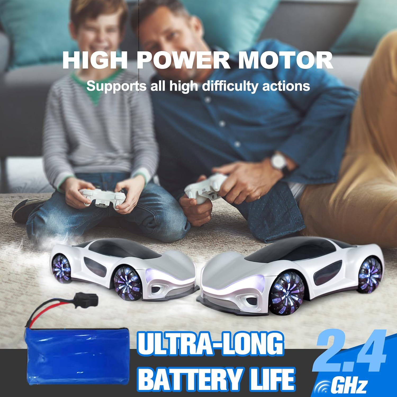 Remote Control Car, Drift RC Stunt Car with Light Spray and Sound, 2.4Ghz Hobby RC Cars Toy for Kids, 360&deg; Rotate, Birthday Gifts for Boys Girls 4-12