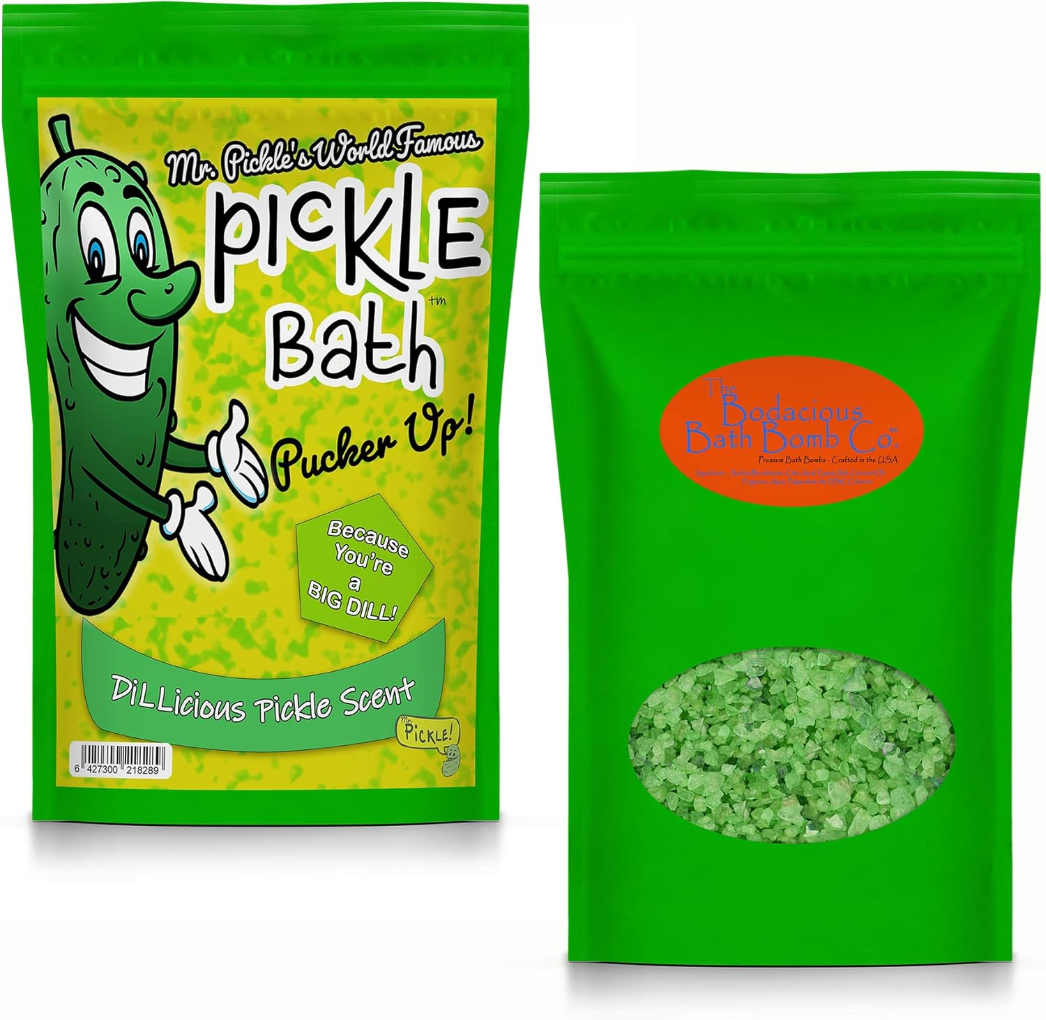Mr Pickle&rsquo;S Pickle Bath Salts - Premium Dill Pickle Scented Bath Soak for Kids - Shower Gift for Pickle Lovers, Funny Stocking Stuffers and Gift Baskets for Children, Teens, Men, and Women image number 6