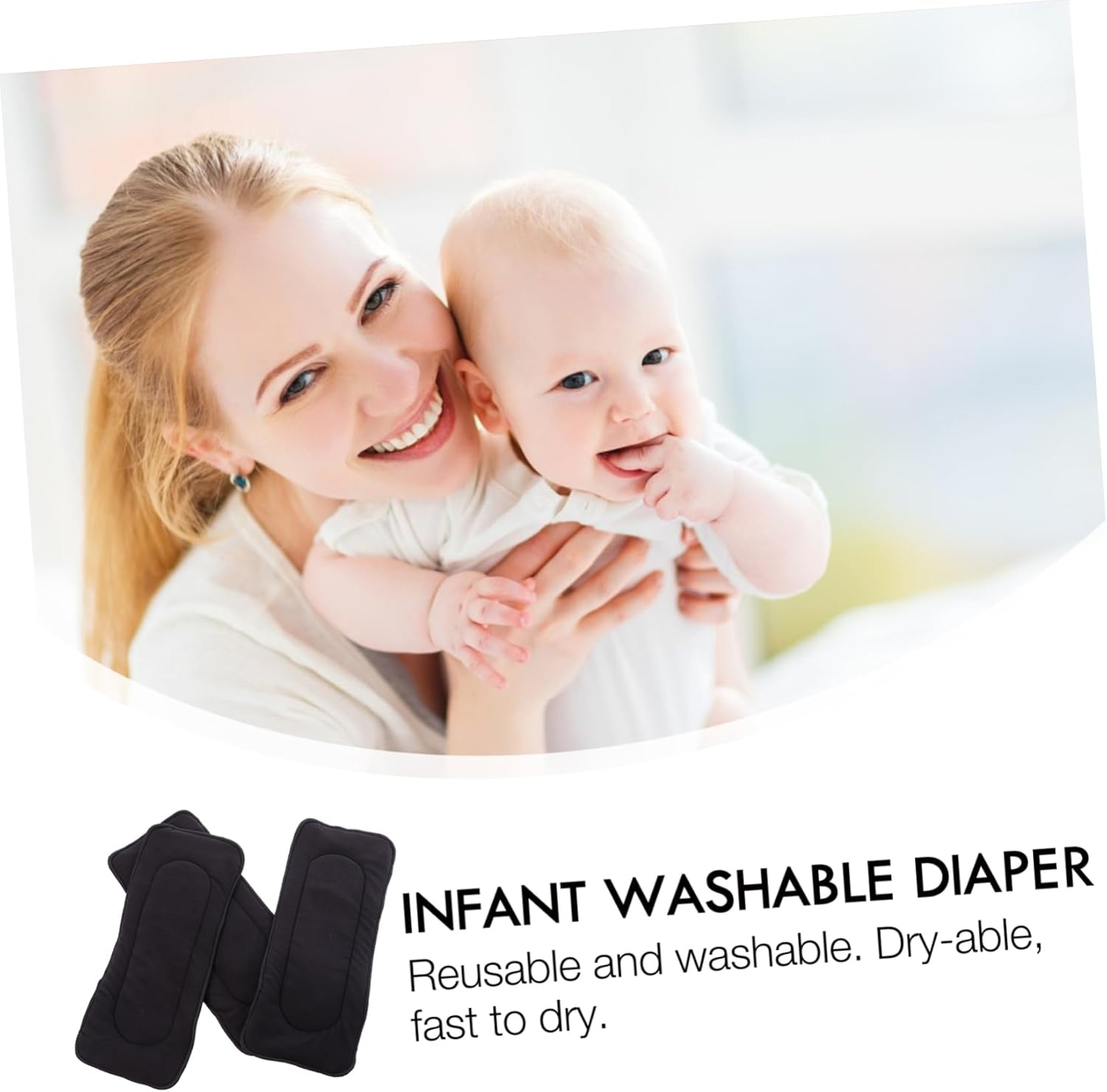 3Pcs Bamboo Fiber Diaper Inserts Diaper Mat for Ultra-Fine Material Quick Absorption Dry Fast image number 4