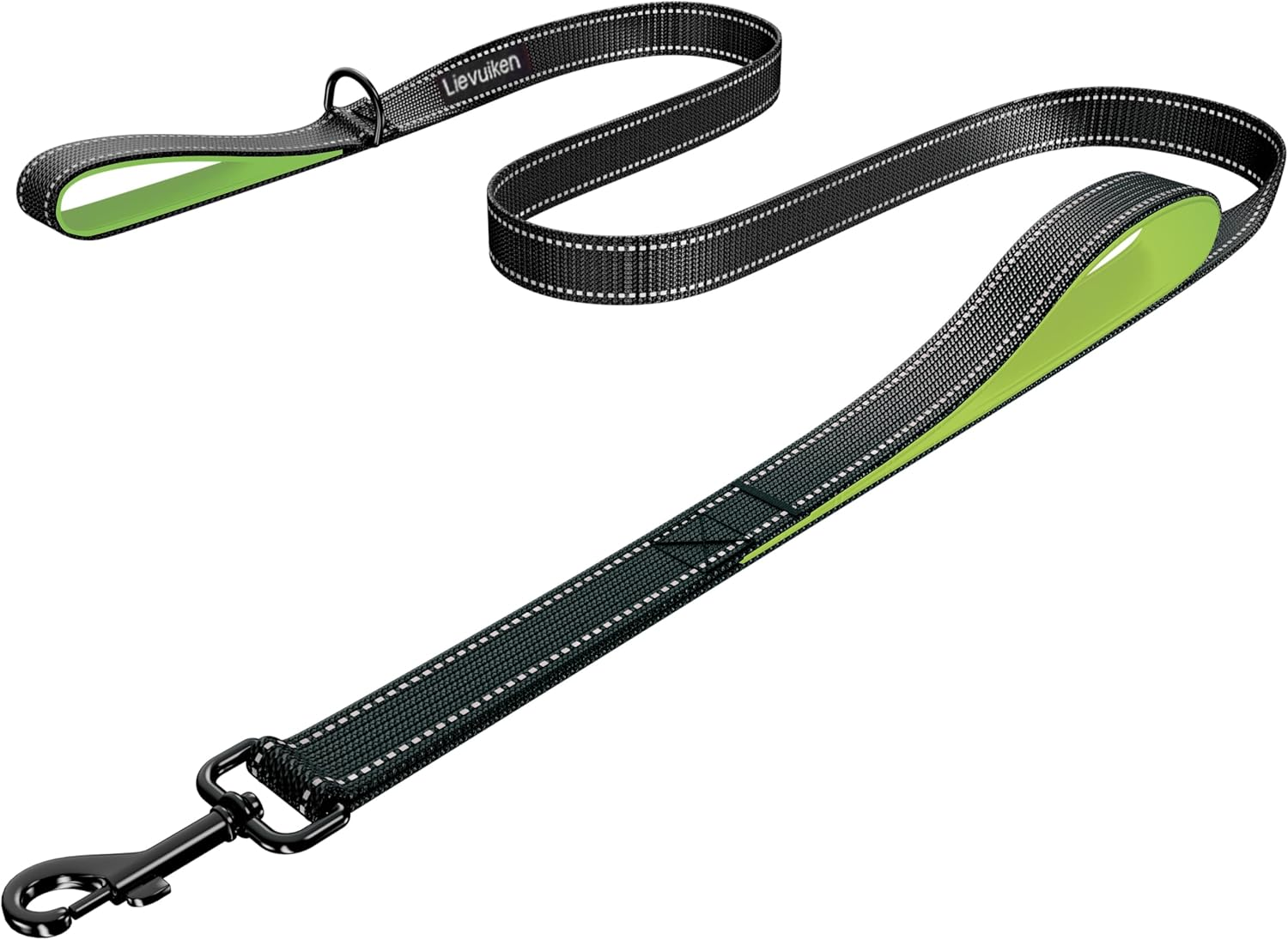 LIEVUIKEN Dog Leash 4Ft Long, Double Handle Dog Leash for Safety Control Training, Heavy Duty Dog Leads with Traffic Padded Handles, Reflective Leashes for Small Medium Large Dogs(4Ft, Orange)