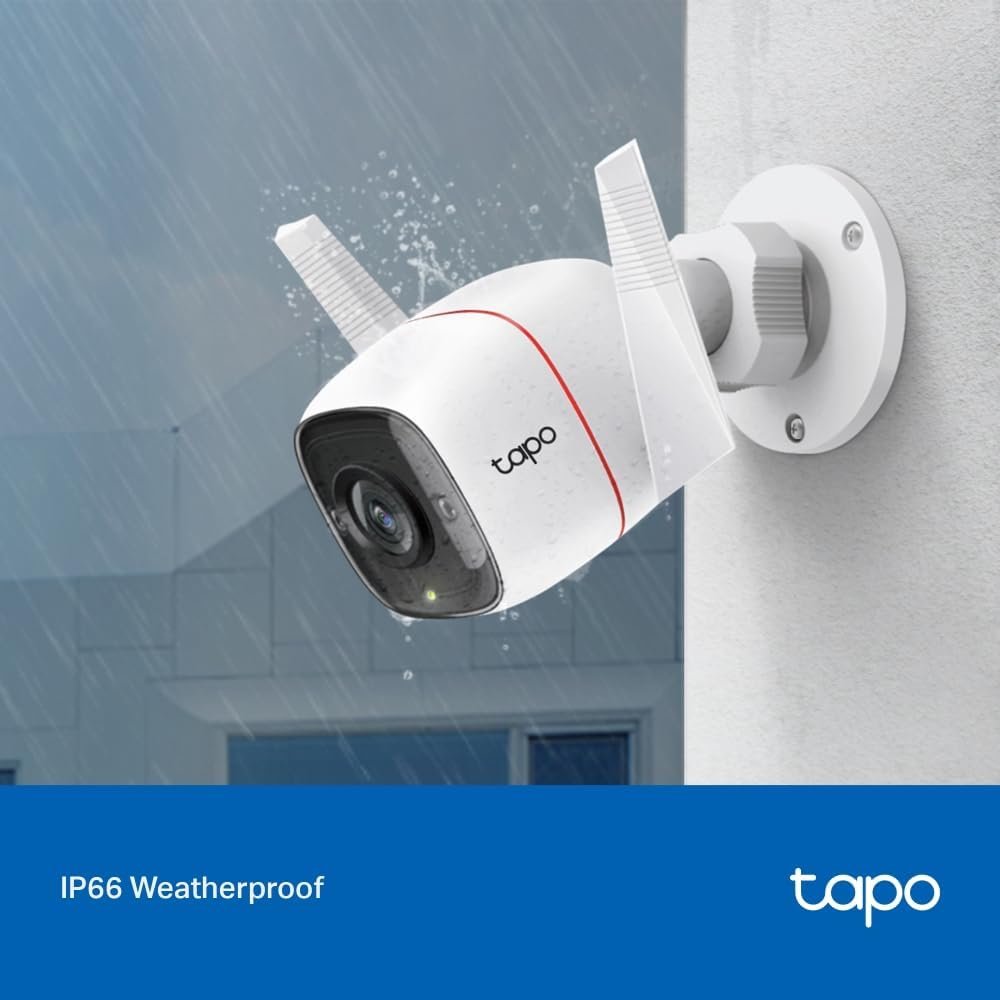 Tapo 2K Outdoor Security Camera, Motion Detection, IP66 Weatherproof, Built-In Siren, 2-Way Audio, 3MP, Night Vision, Cloud &SD Card Storage, Compatible with Alexa & Google Home, 2Pack C310P2 image number 2