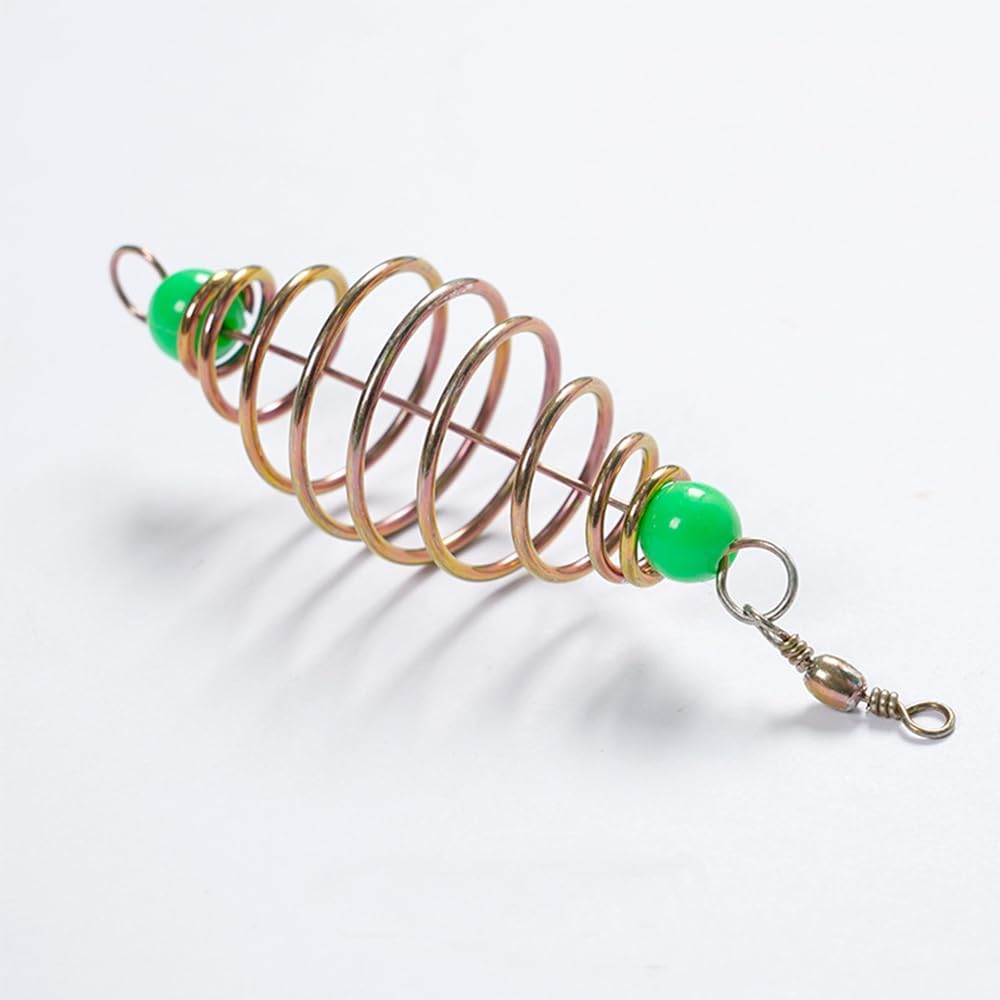 25PCS Fishing Feeder Bait Cage,Olive Shape Spring Fishing Bait Cage Holder Fishing Accessories Lure Feeder Carp Lure Fish with Pendant Bead image number 2