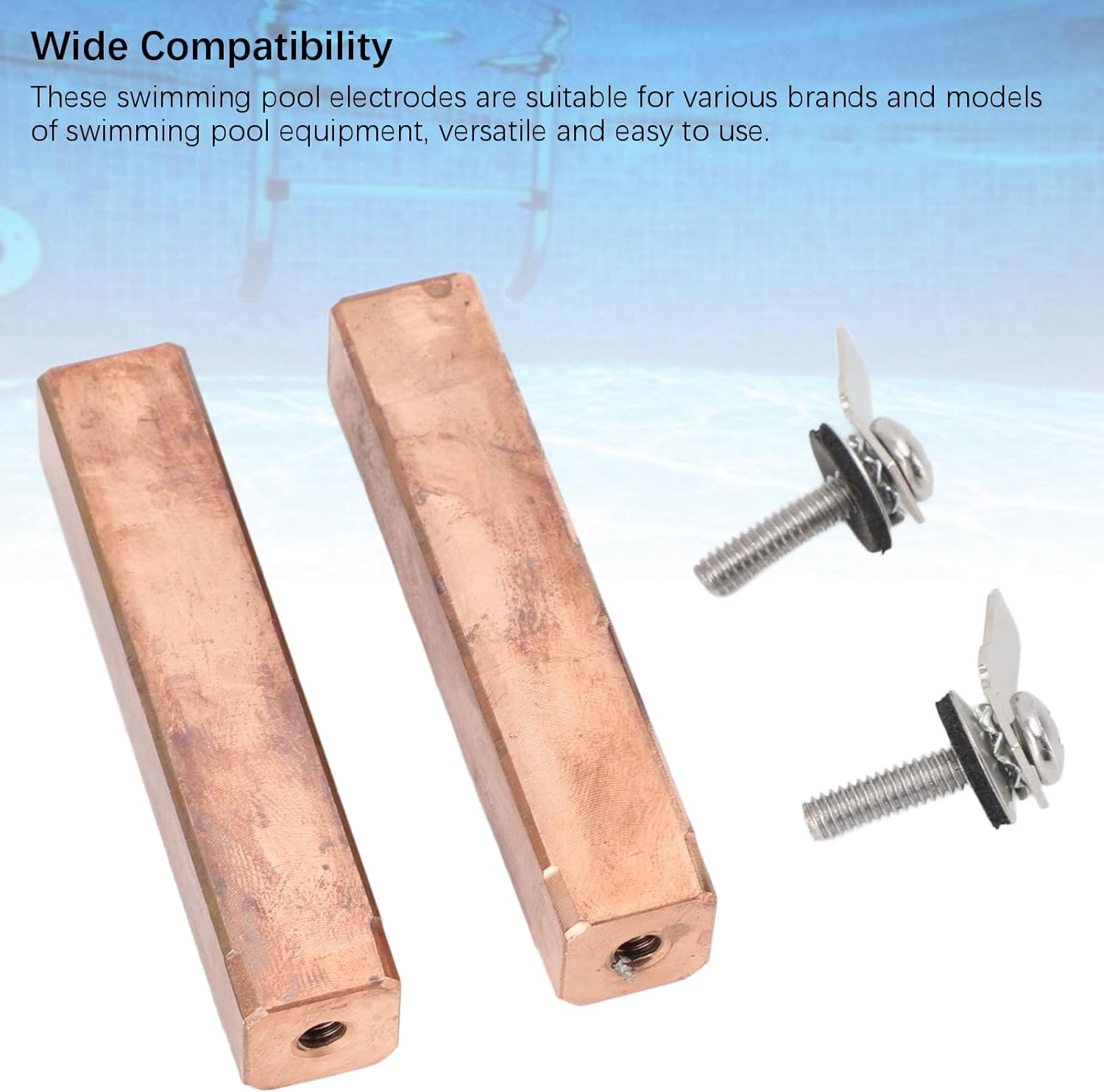 Swimming Pool Copper Electrodes Compatible with Power Ionizer Chamber, Effective Ionization Low Power Consumption Replacement Electrodes, Ensure Water Cleanness image number 2