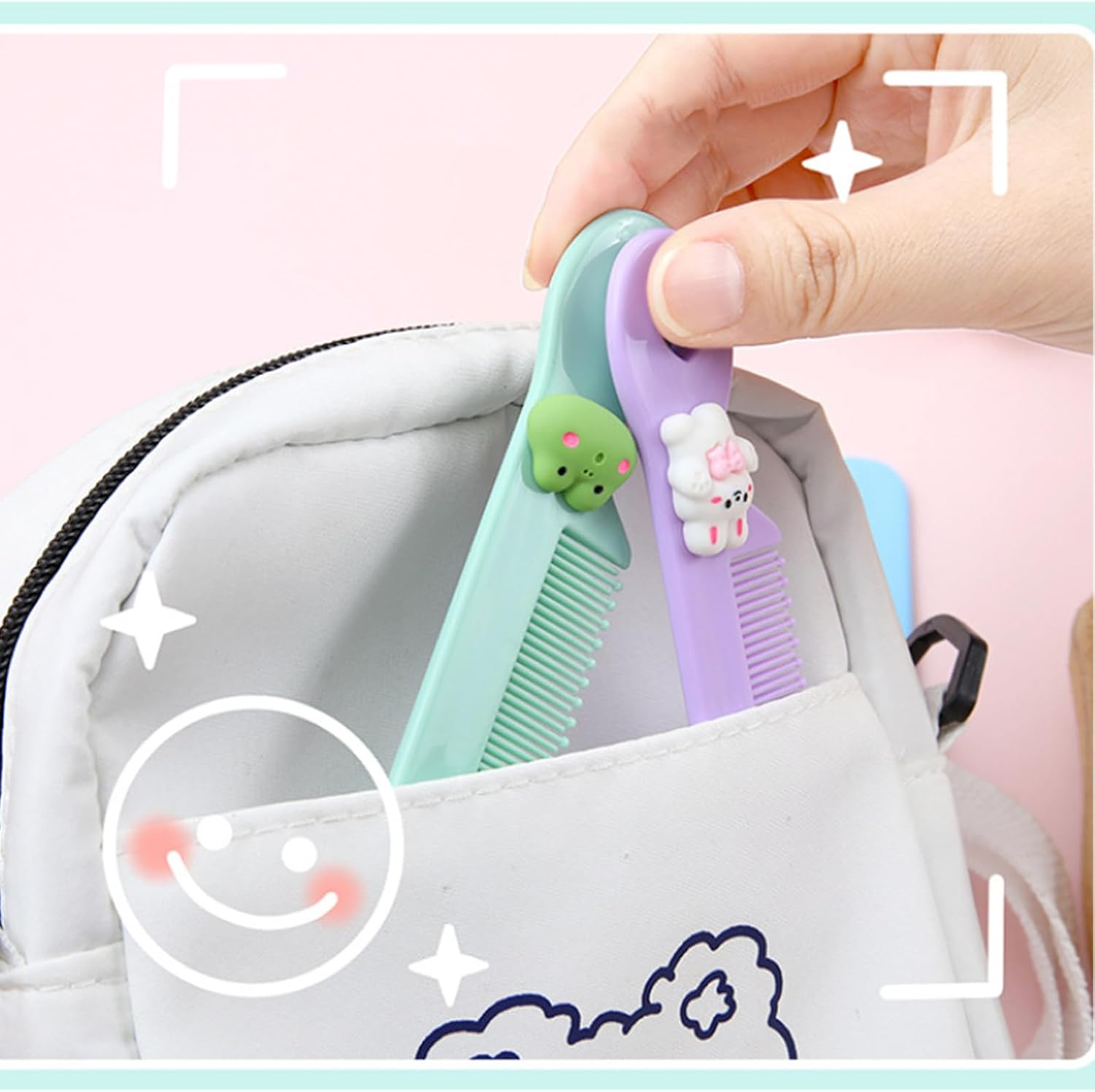 Yeanifeana 4 Pack Hair Combs Set, Wide Tooth Detangling Combs for Boys and Girls, Pain-Free Anti-Knot for Wet/Dry/Curly Hair with Animal Shapes image number 4