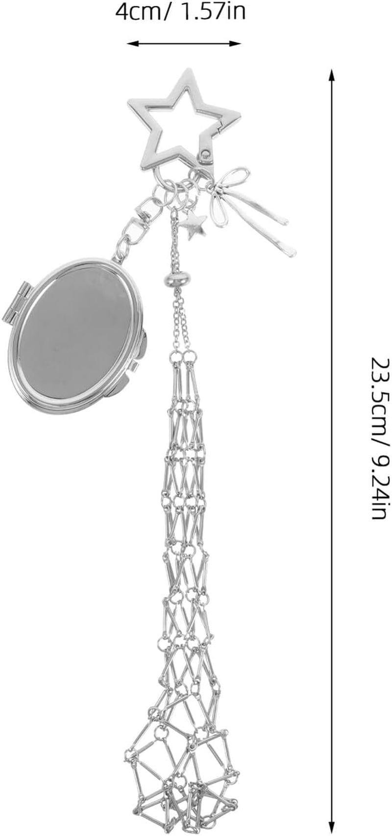 ULTECHNOVO Stainless Steel Mesh Lipstick Holder Keychain Pendant 16Cm Oval Purse Accessory for Women Handbag Backpack Makeup Organizer Charm image number 6