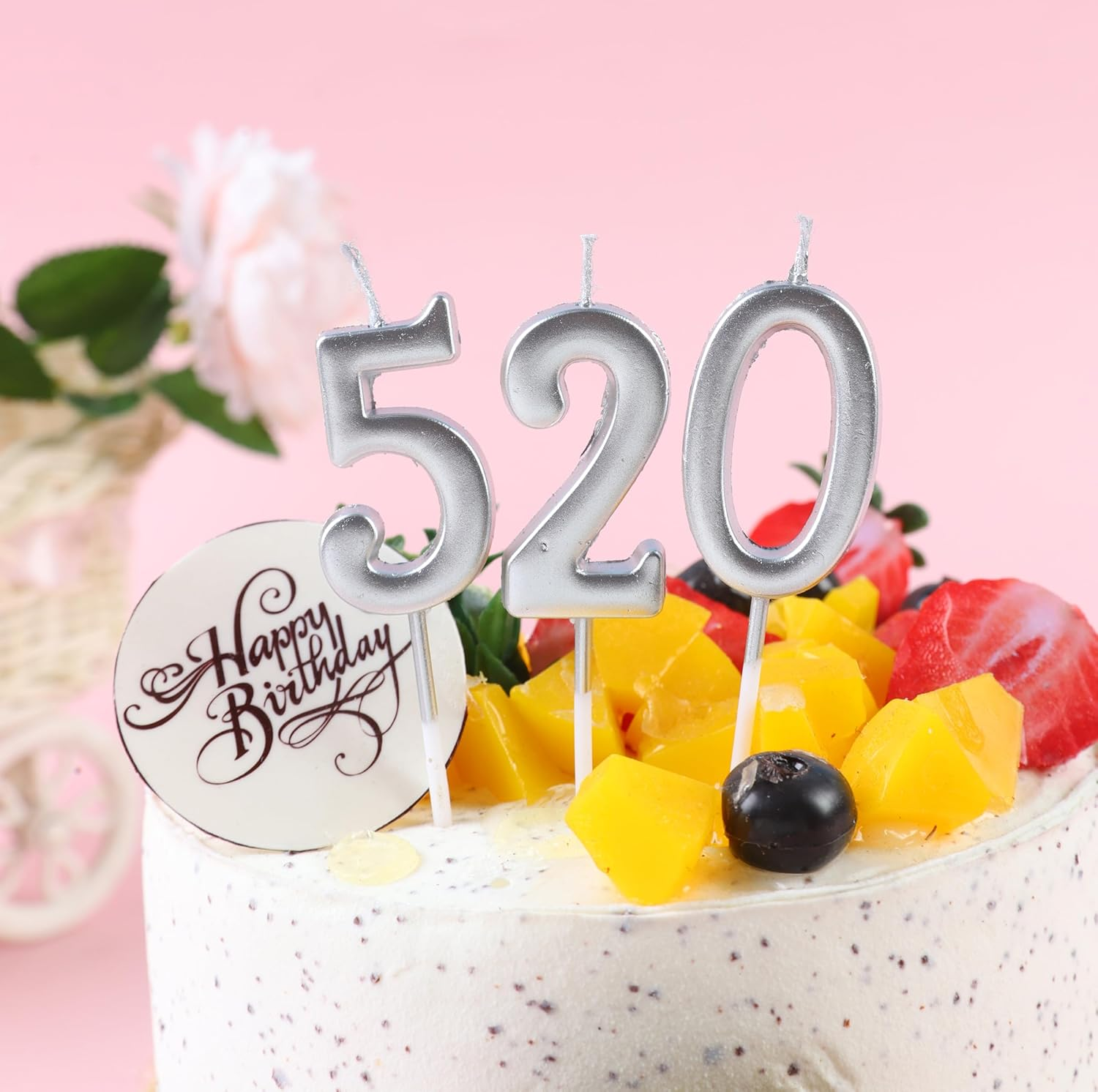 EAKE 10-Pieces Bulk Number Candles 0-9 Birthday Candles for Cake (Silver) image number 3