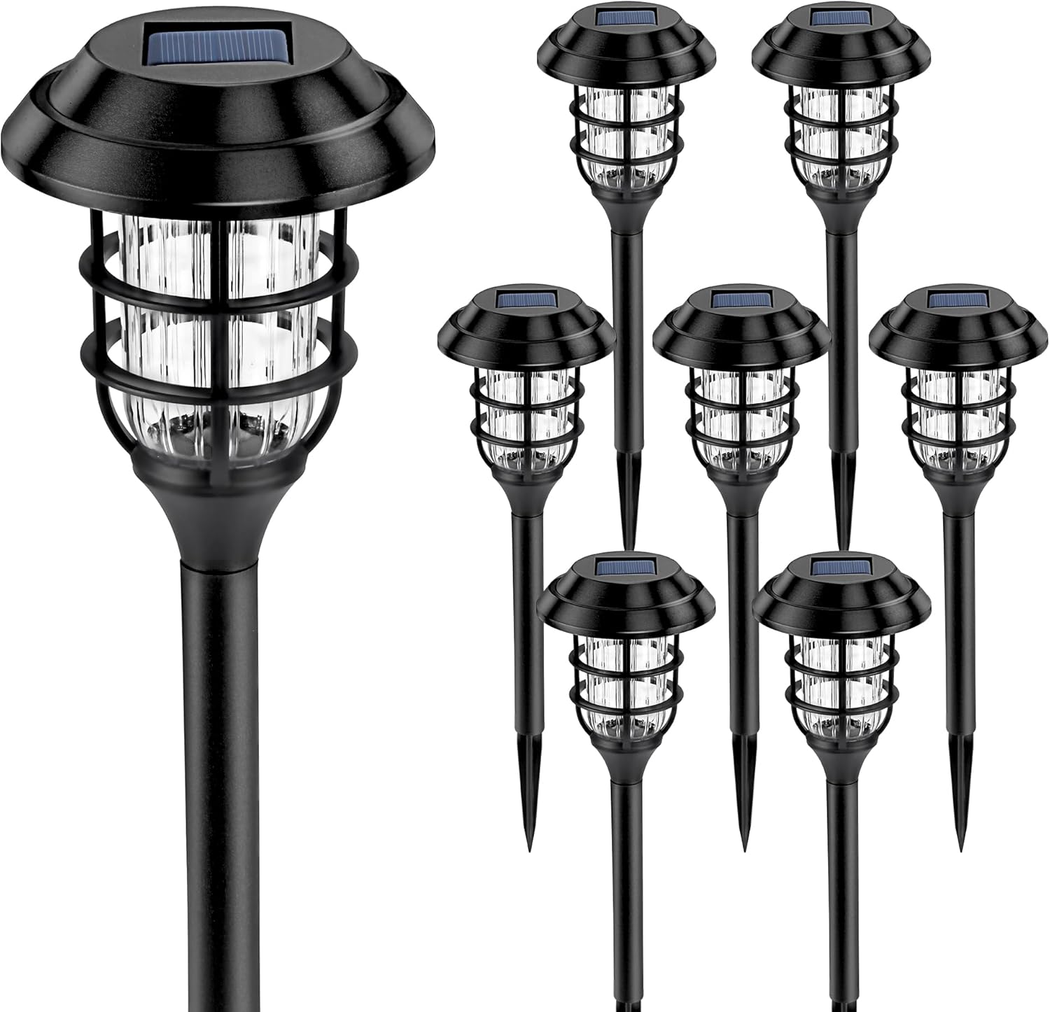 Solar Outdoor Lights 8 Pack Waterproof Garden Pathway Lighting for Yard, Patio, Driveway,Walkway Solar Powered Landscape Lights (Cold White) image number 4