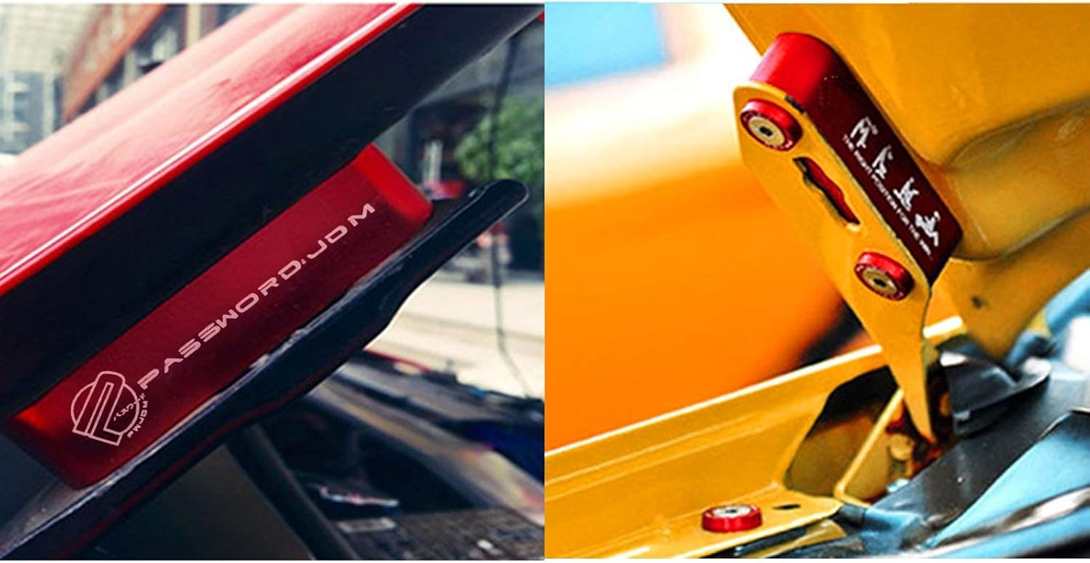 X Xotic Tech JDM Front Hood Vent Space Riser Spacer Modification Kit, Aluminum Alloy Billet Compatible with Honda Civic CRX, Acura Integra (Red) image number 1