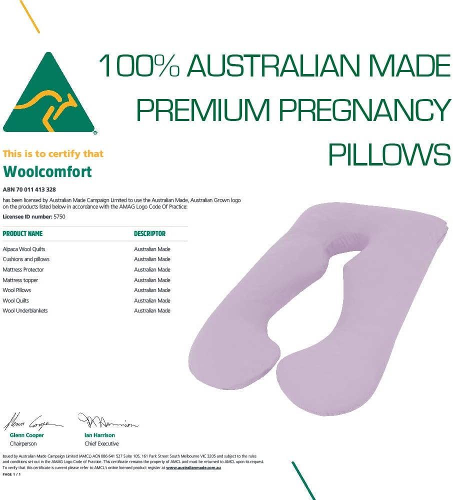 Australian Made Pregnancy/Maternity/Nursing Pillow Body Feeding Support (Pillowcase Included) (Lilac) - Black image number 2