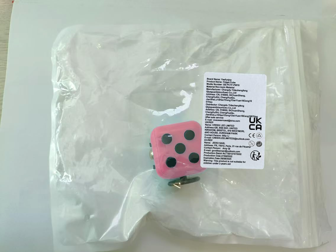 Fidget Cube, Pink Anti-Stress Cube with 6 Different Sides, Portable Anxiety Relief for All Ages image number 2