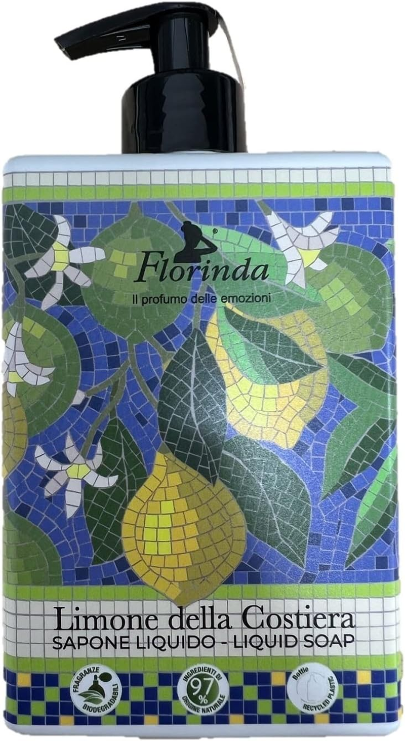 Florinda Fragrance Liquid Soap, 16.9 Fl Oz (500 Ml), Mosaic, Lemon image number 1
