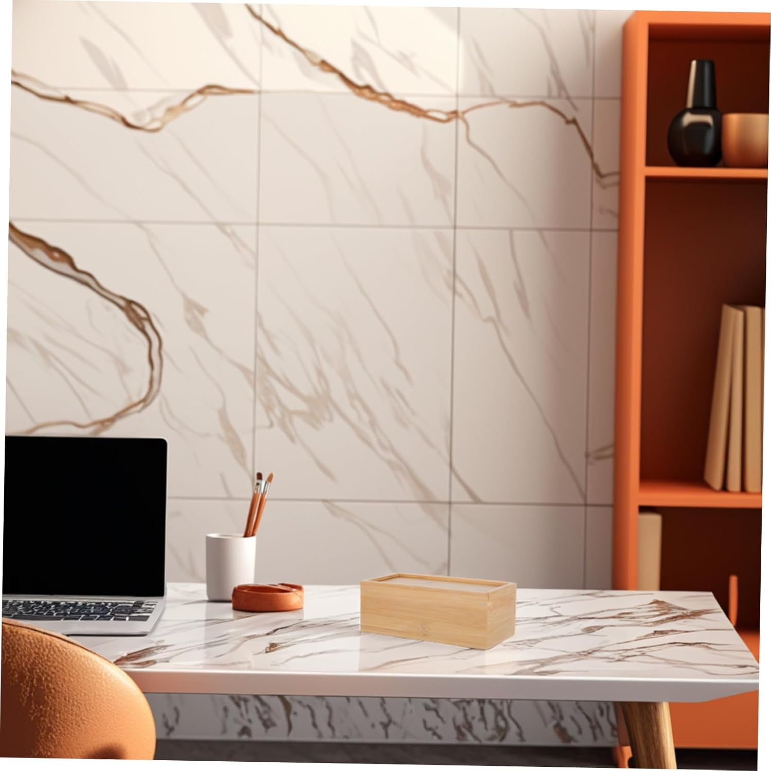 Homoyoyo Storage Box with Sliding Lid Unfinished Decorative Keepsake Box for Desk Organization Bamboo Storage for Office Supplies and Accessories image number 3