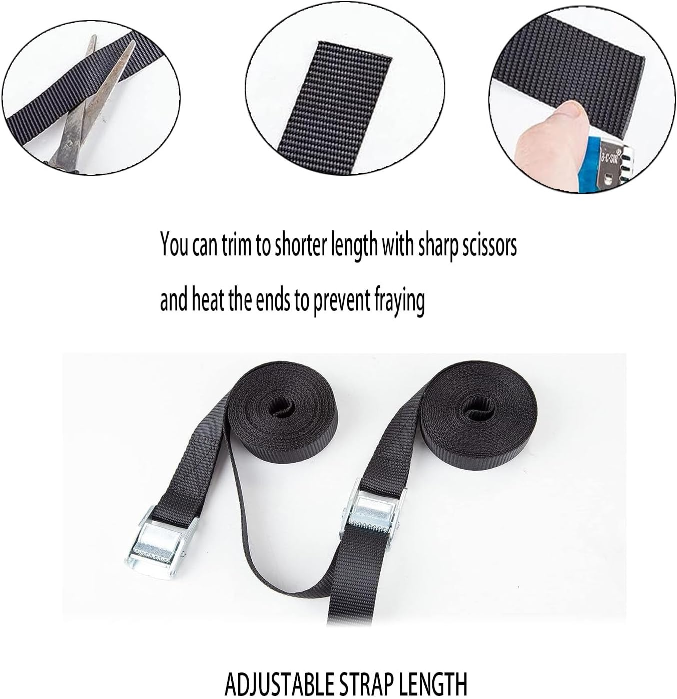 12Pcs Lashing Straps, 1M Ratchet Tie down Straps with Buckle, Adjustable Nylon Cargo Strap, Heavy Duty Tensioning Belts, Binding Fastening Tightening Belt for Trucks, Boxes, Motorcycle, Bike image number 4