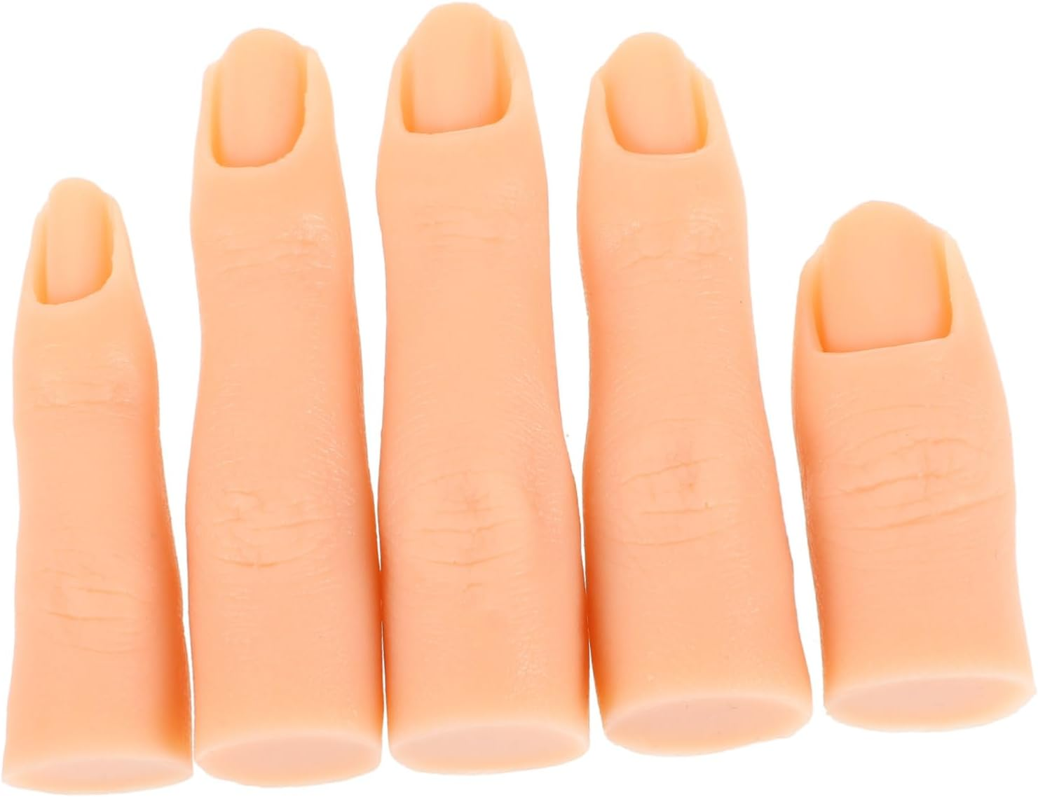 Healeved Silicone Nail Practice Finger Model Flexible Joints 1 Piece Dark Color for Nail Art Training and Display