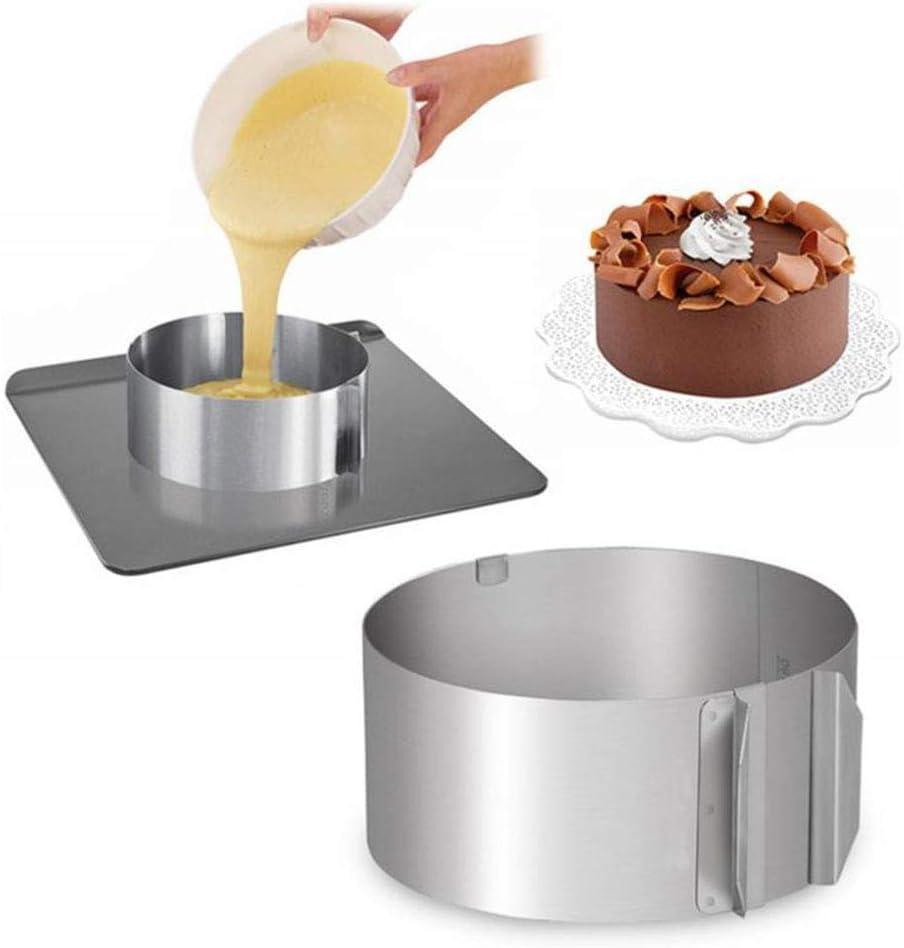 16Cm-30Cm Adjustable Stainless Steel Cake Ring Mould, Non-Stick Leak Proof Spring Form for Kitchen Restaurant Home, Ideal for Christmas and Birthday Baking image number 4