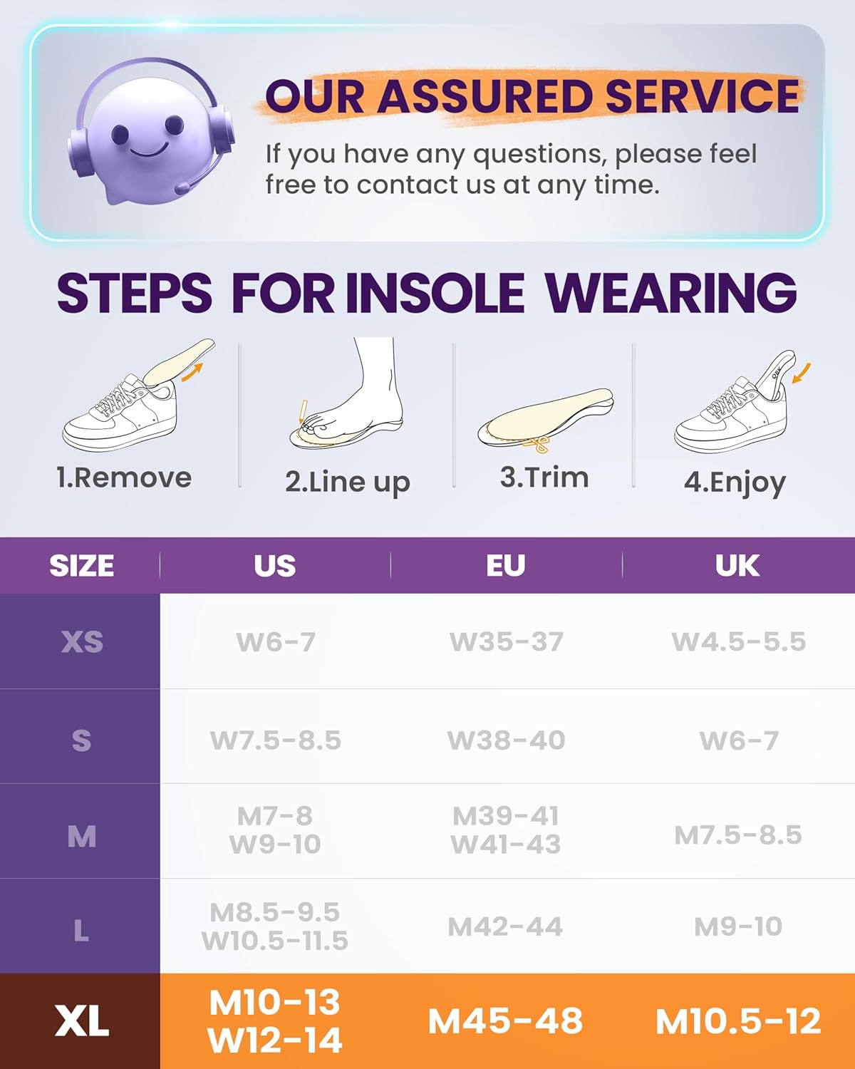 Work Boots Insole, QBK over Pronation Inserts for Women&Men Helps Prevent Overpronation, Supination, Heel Spur, Metatarsalgia, Suitable for Work, Standing. XL image number 1