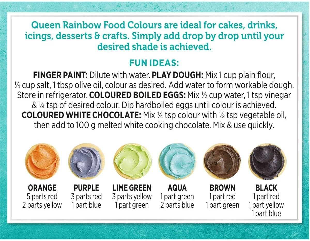 Queen Rainbow Food Colours 7 Ml (Pack of 4) image number 3