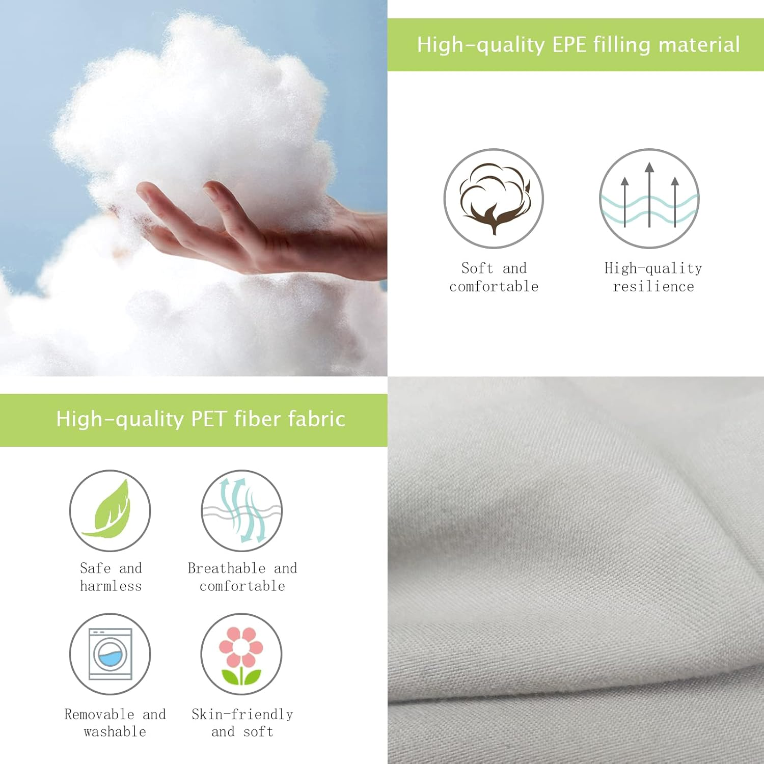 Bextile Hanging Basket Seat Cushion, Thicken Egg Chair Washable Cushion with Headrest (A) - A image number 6