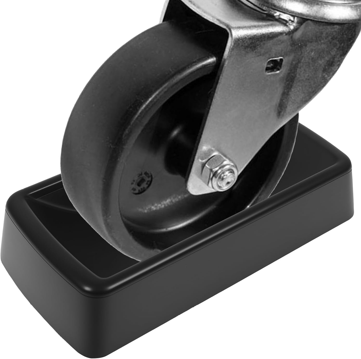 Rubber Jack Wheel Chock Dock Block Heavy Duty Stabilizer with Drain Holes Reusable Secure Fit Easy Installation for Caravans Trailers​..(Black,Large Size) image number 3