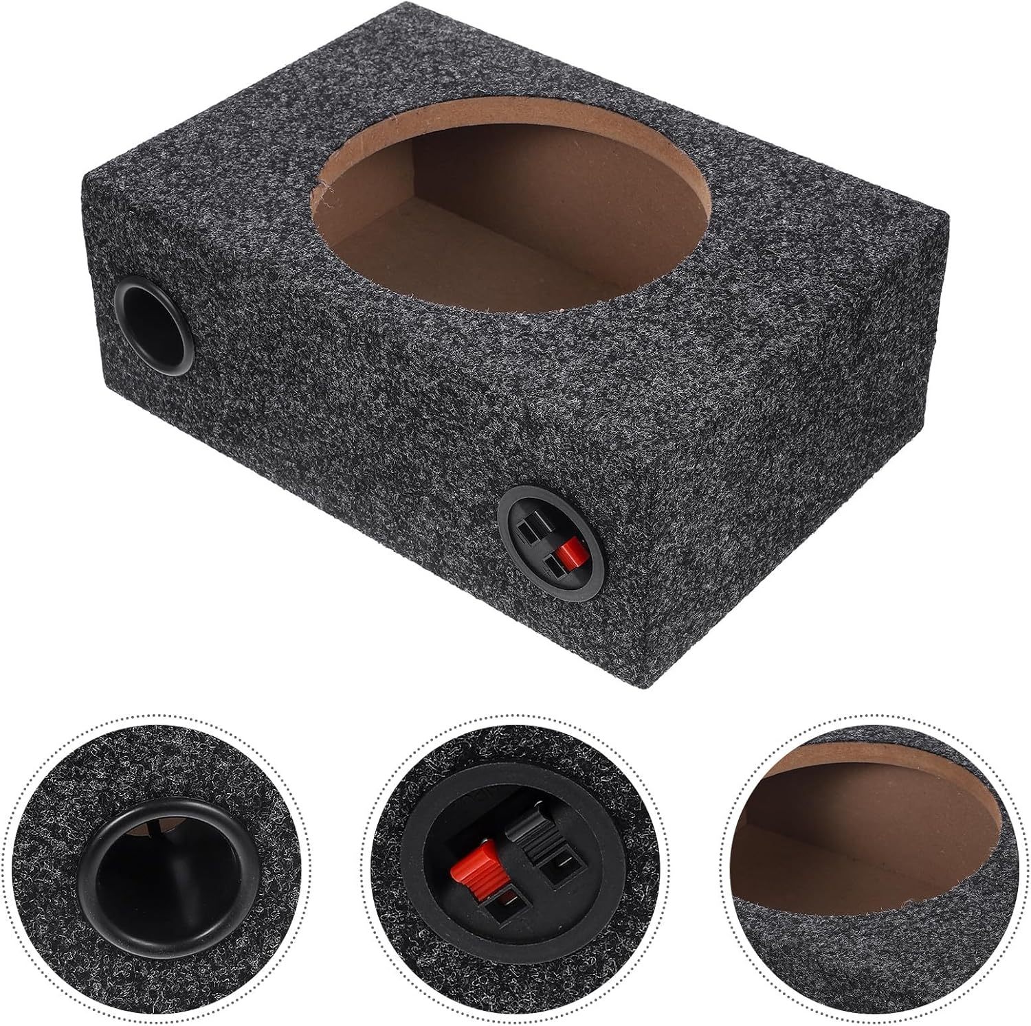 GANAZONO 8-Inch Wood Subwoofer Box with Sound-Absorbing Cotton, Portable Car Speaker Enclosure for Vehicle and Home Audio Upgrade