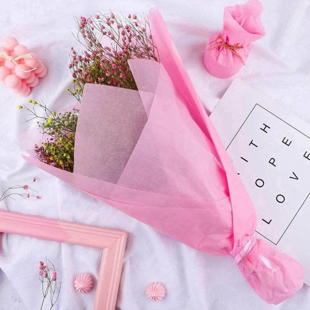 ZCOINS 60 Sheets 20" X 14" Pink Tissue Paper Wrapping Bulk for Gifts, Pink Tissue Paper Sheets for Filling Gift Bags Boxes, Wrapping Gifts, Retail Presents, Wedding, Valentines Mothers Day, Christmas, Birthday, Bridal, Party DIY Crafts - Blue image number 7