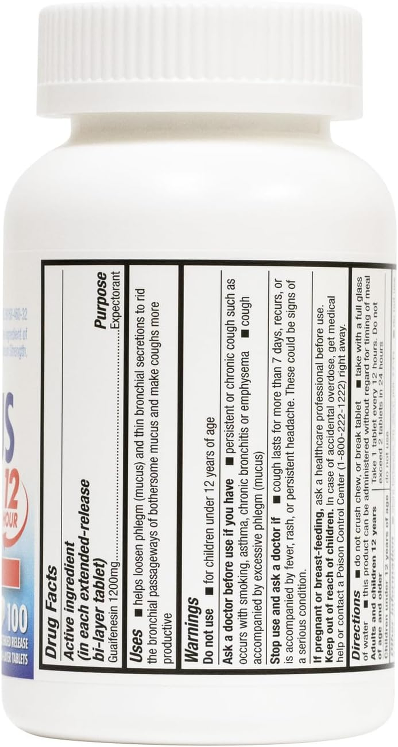 Healtha2Z&reg; Mucus Relief | Guaifenesin 1200 Mg | NO Benzene |100 Tablets | Maximum Strength | 12 Hour | Expectorant | Relieves Chest Congestion | Thins and Loosens Mucus image number 5