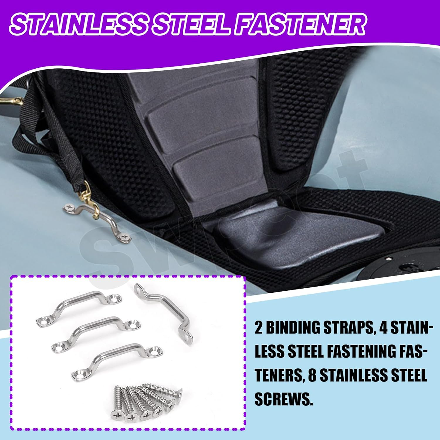 Swpeet 2 Sets 1" &times;48" Nylon Tie down Strap with Stainless Steel Cam Buckle, Ideal for Truck, Trailer, Watercraft Cargo image number 1