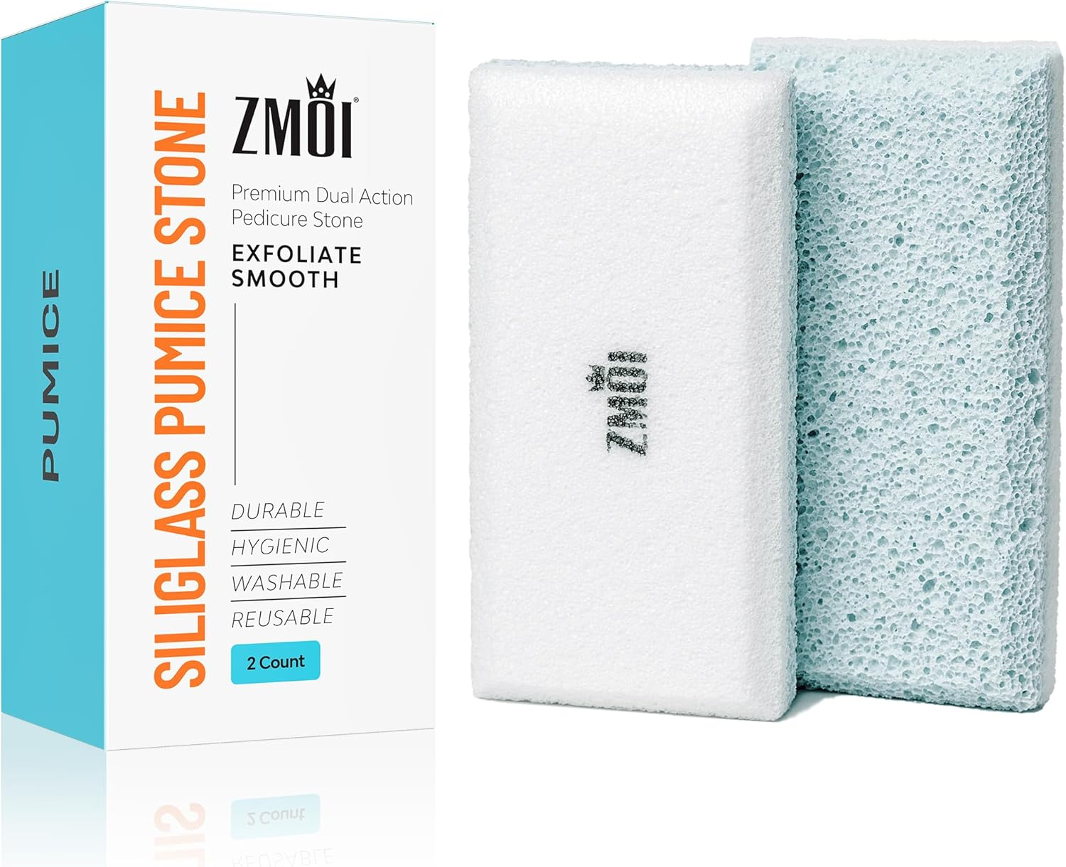 ZMOI Glass Pumice Stone Callus Remover for Feet, Elbows, Hands, and Knees, Spain Made - 2 in 1 Pedicure Exfoliator and Scrubber for Rough, Hard Skin (Pink Color) image number 6