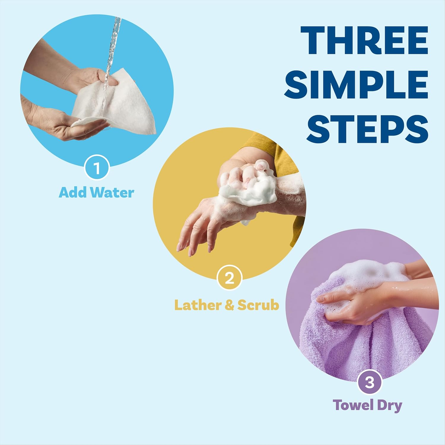 Scrubzz Disposable No Rinse Bathing Wipes - 25 Pack - All-In-1 Single Use Shower Wipes Simply Dampen Lather and Dry without Shampoo or Rinsing image number 3