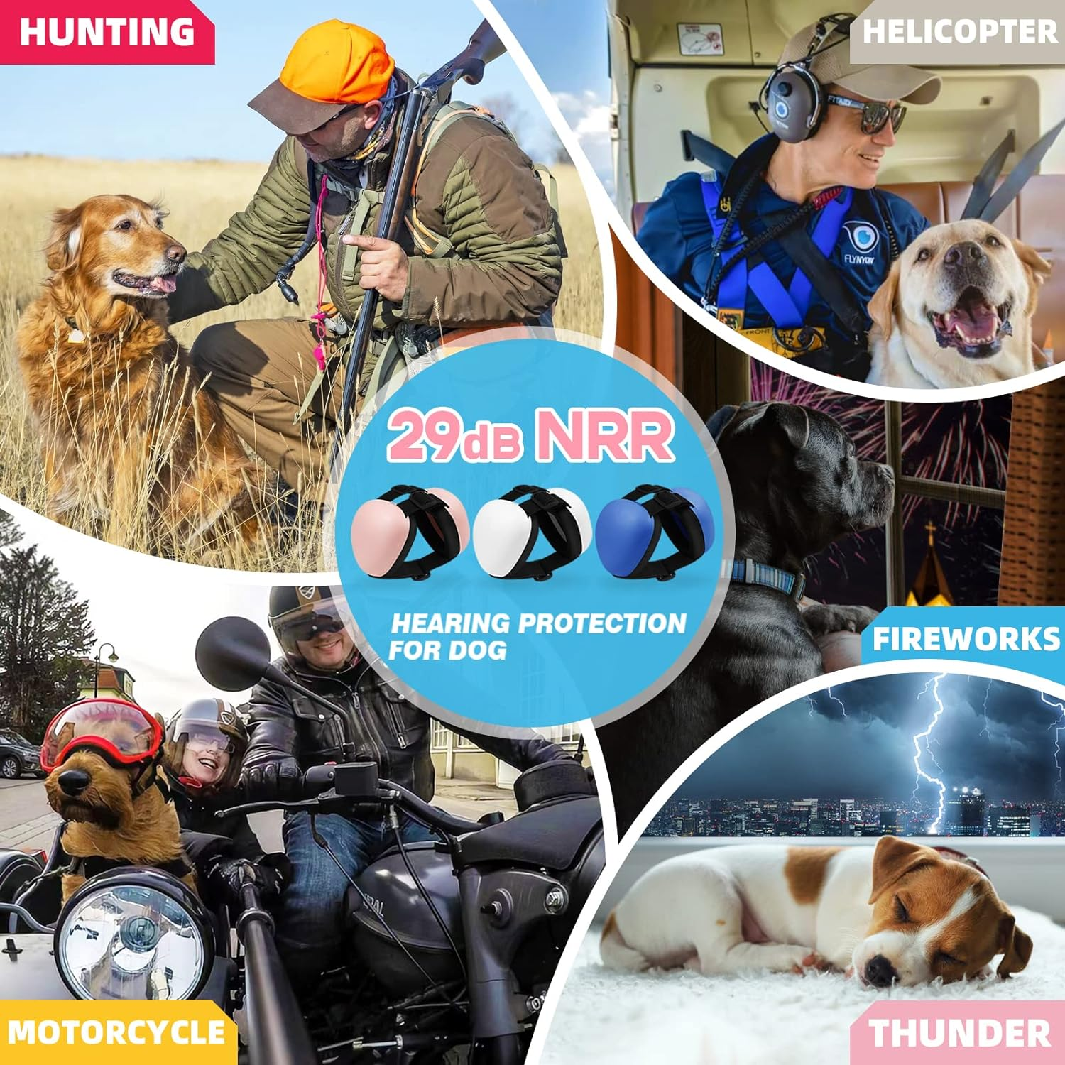 Deryep Dog Earmuffs for Hearing Protection 29Db NRR Ear Muffs Noise Protection (Large, Blue) image number 4