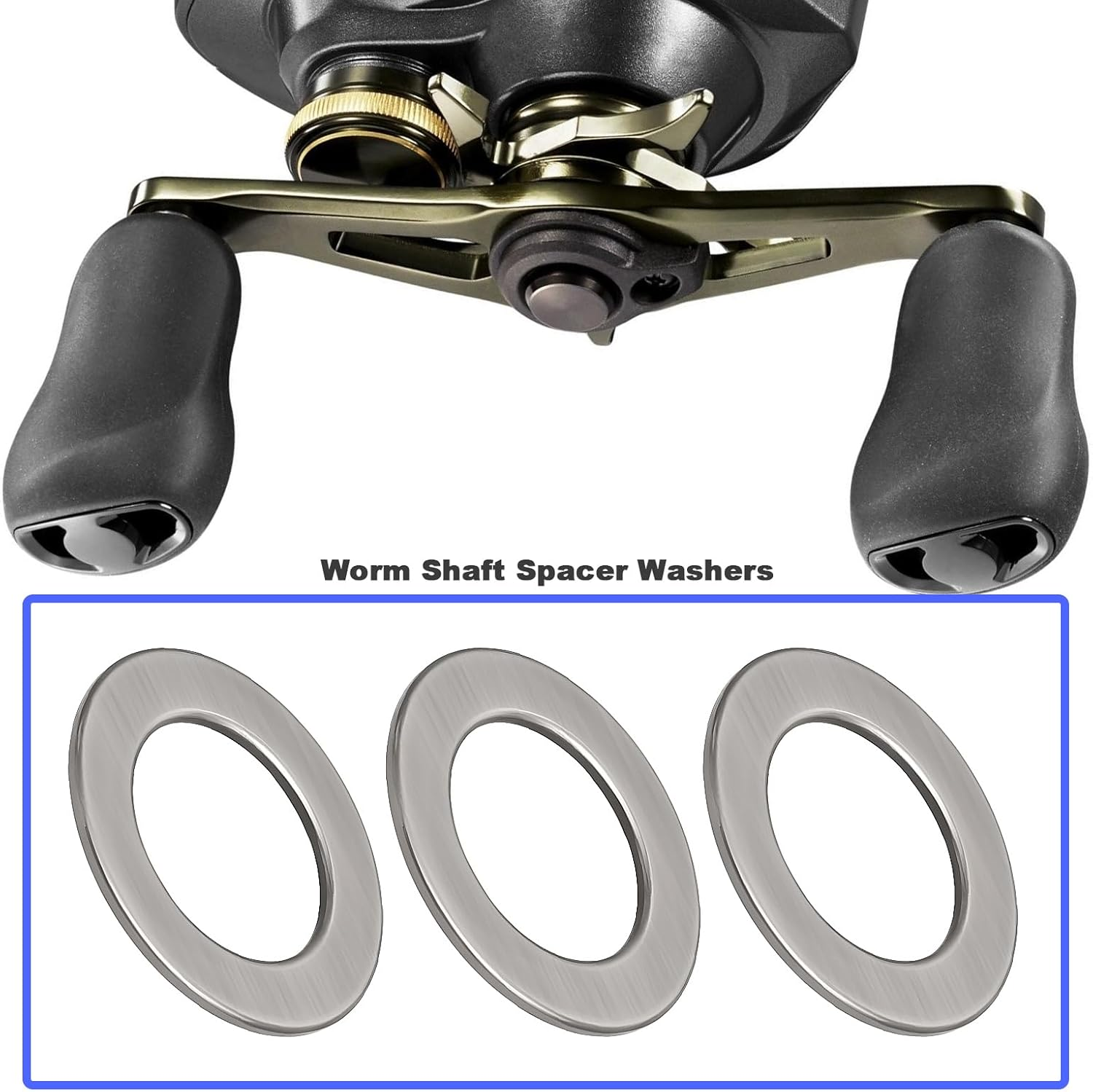 SING F LTD 10Pcs Worm Shaft Spacer Washer 4.8X3X0.2Mm RD2409 1059U Compatible with Shimano Fishing Reel image number 5