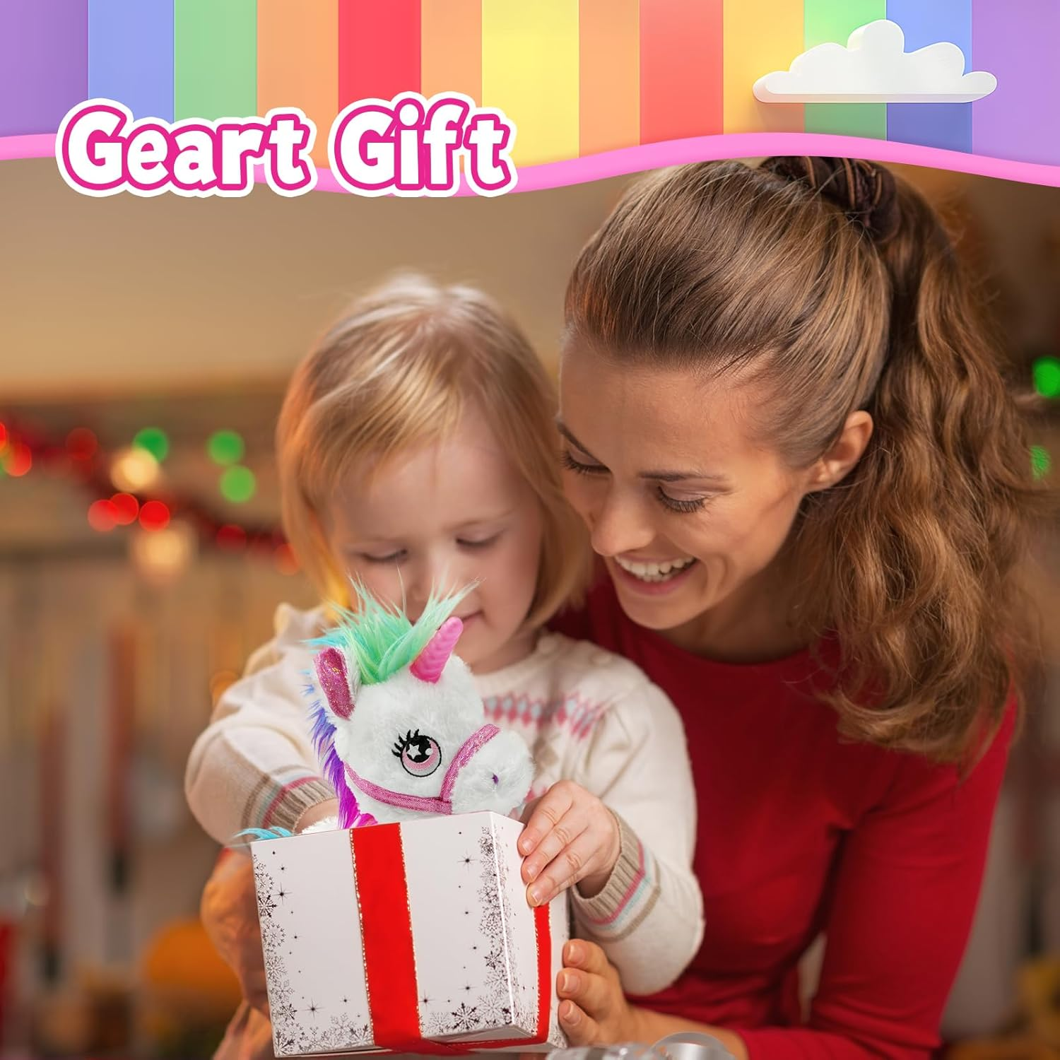 YH YUHUNG Interactive Walking Unicorn Toy, Light-Up Horn, Sound Effects, 22 Cm Height, with Detachable Leash image number 1