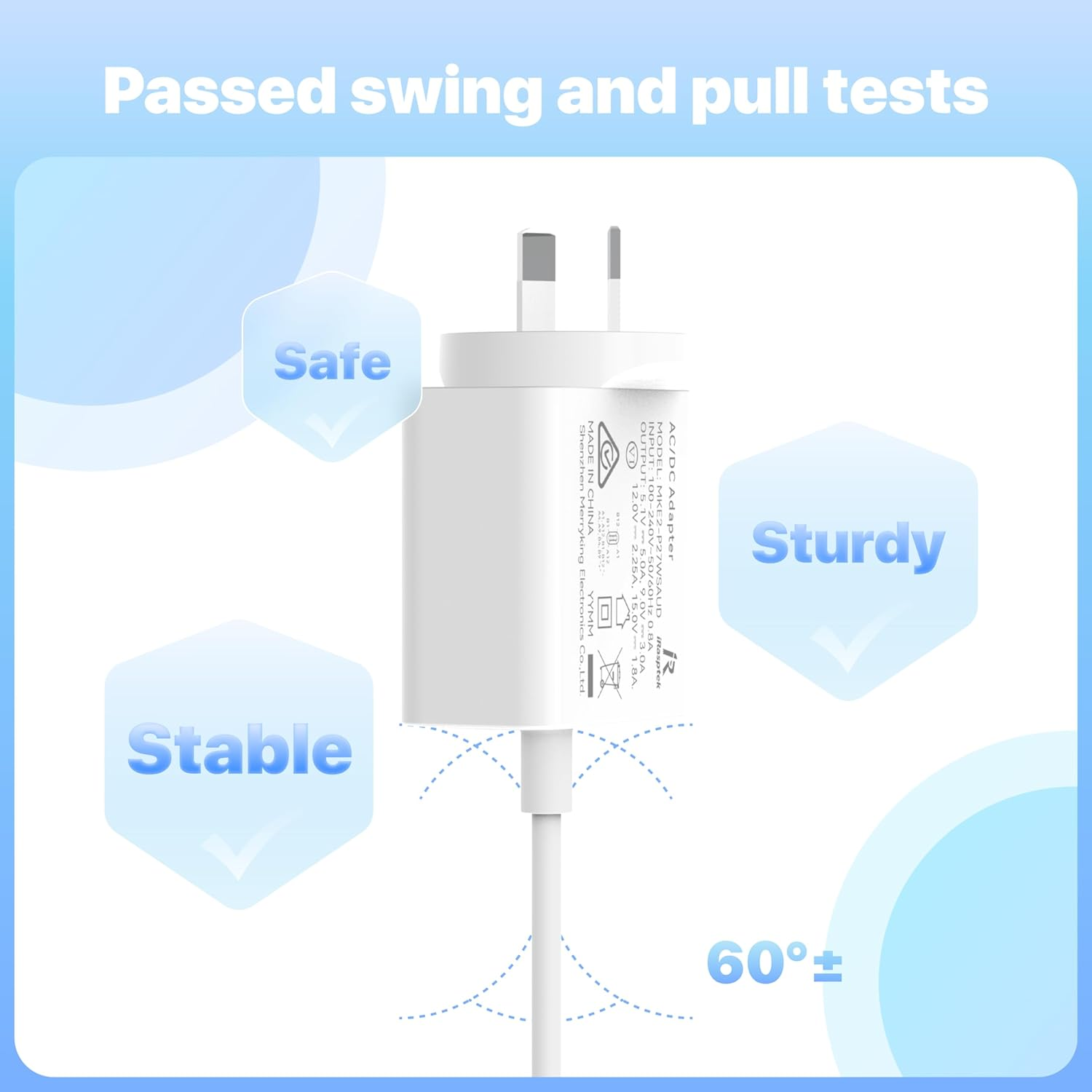 Irasptek 27W USB-C Power Supply for Raspberry Pi 5, 5.1V 5A, PD 27W image number 2