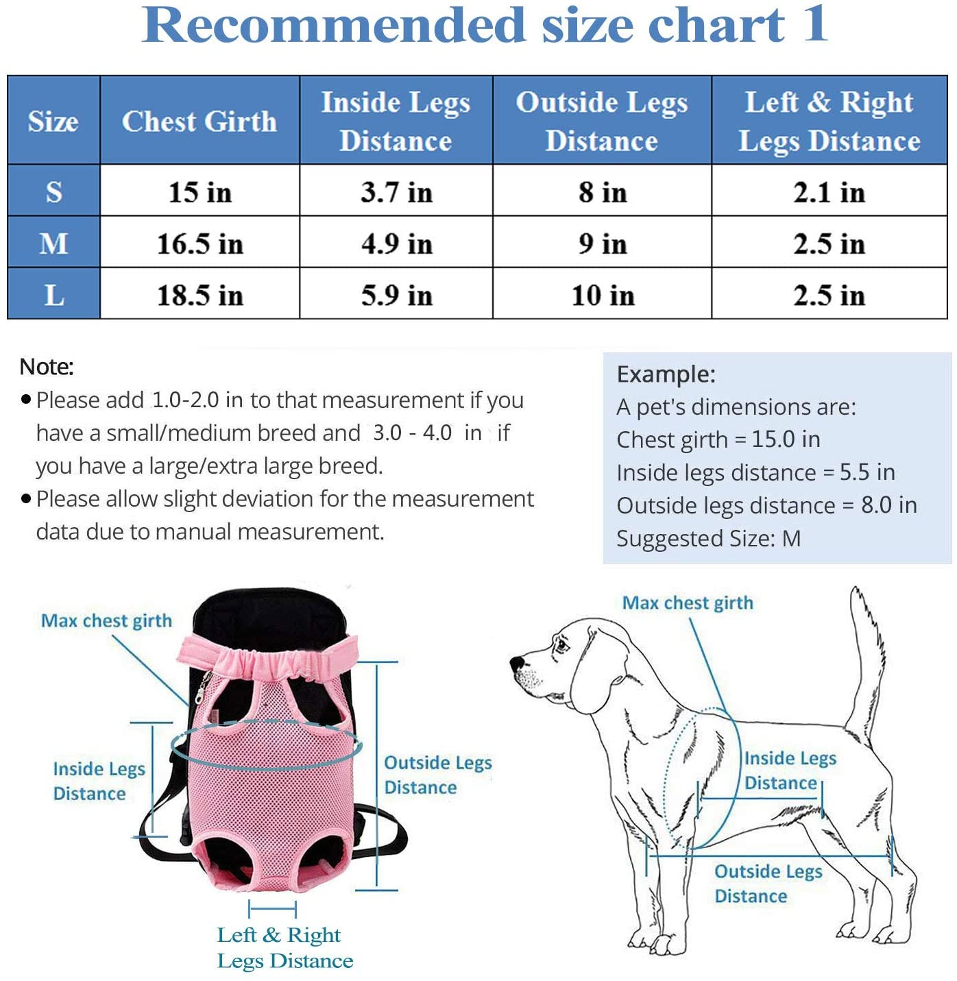 Dog Carrier Comfortable Legs Out Front Pet Carrier Backpack Cat Puppy Tote Holder Bag with Shoulder Strap and Sling for Outdoor Hiking Camping Cycling image number 3
